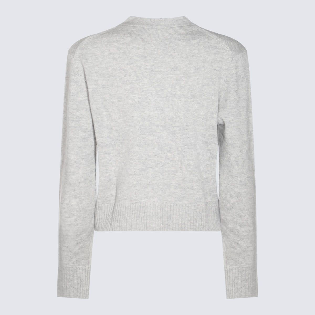 Shop Maison Kitsuné Grey Wool Knitwear In Light Grey Melange