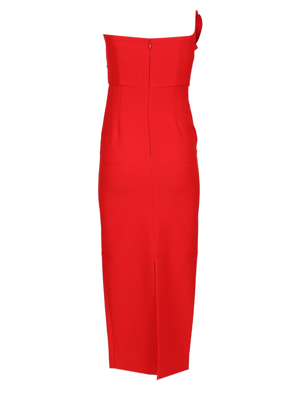 ROLAND MOURET CREPE MIDI DRESS