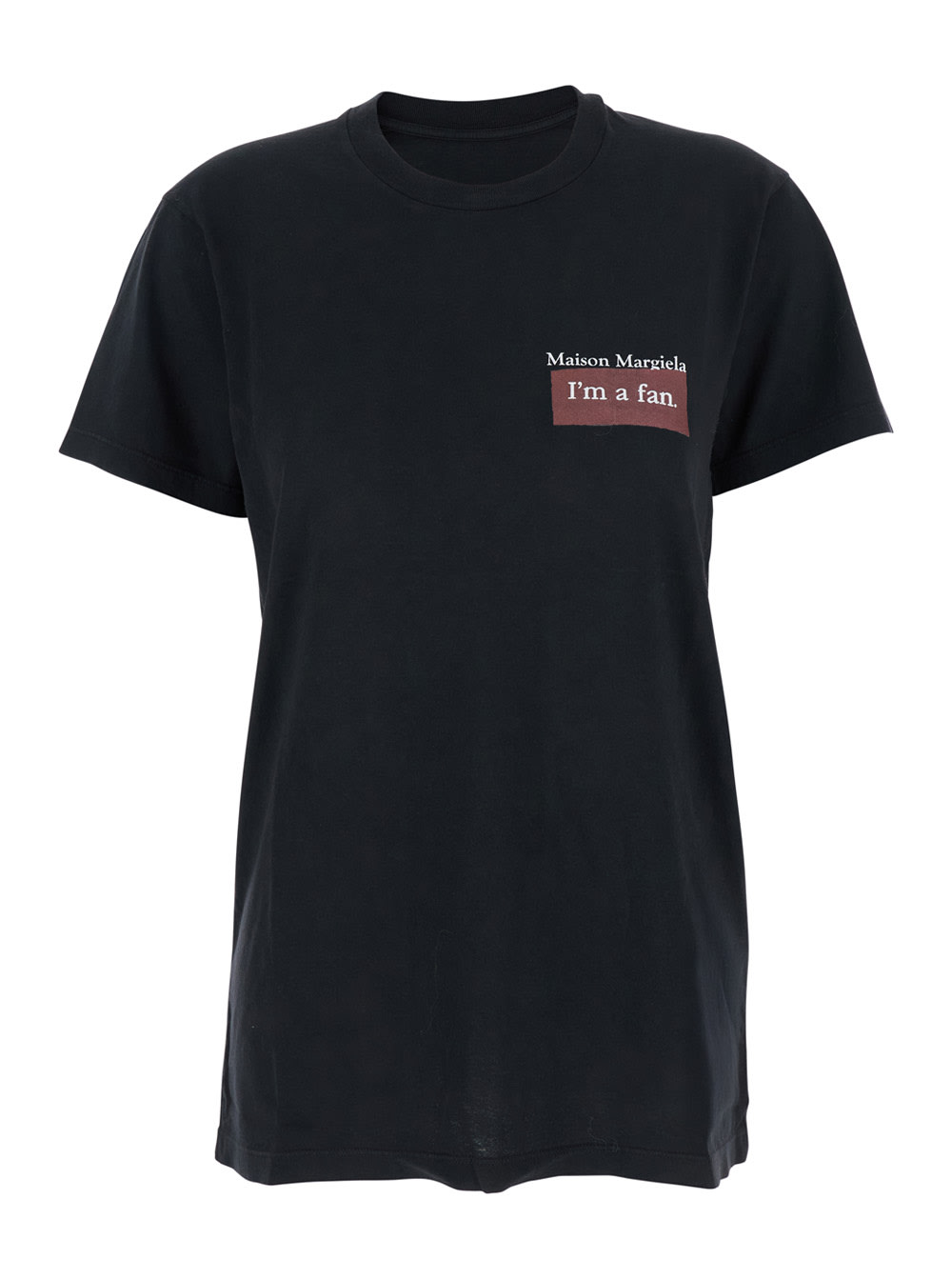 Maison Margiela Charcoal Brand-print Crewneck Cotton-jersey T-shirt In Black