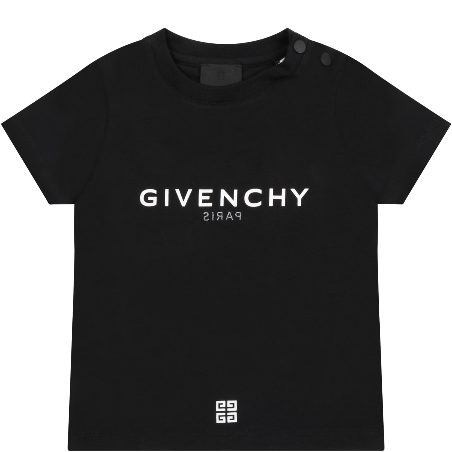 Givenchy Black T-shirt For Baby Boy With Logo