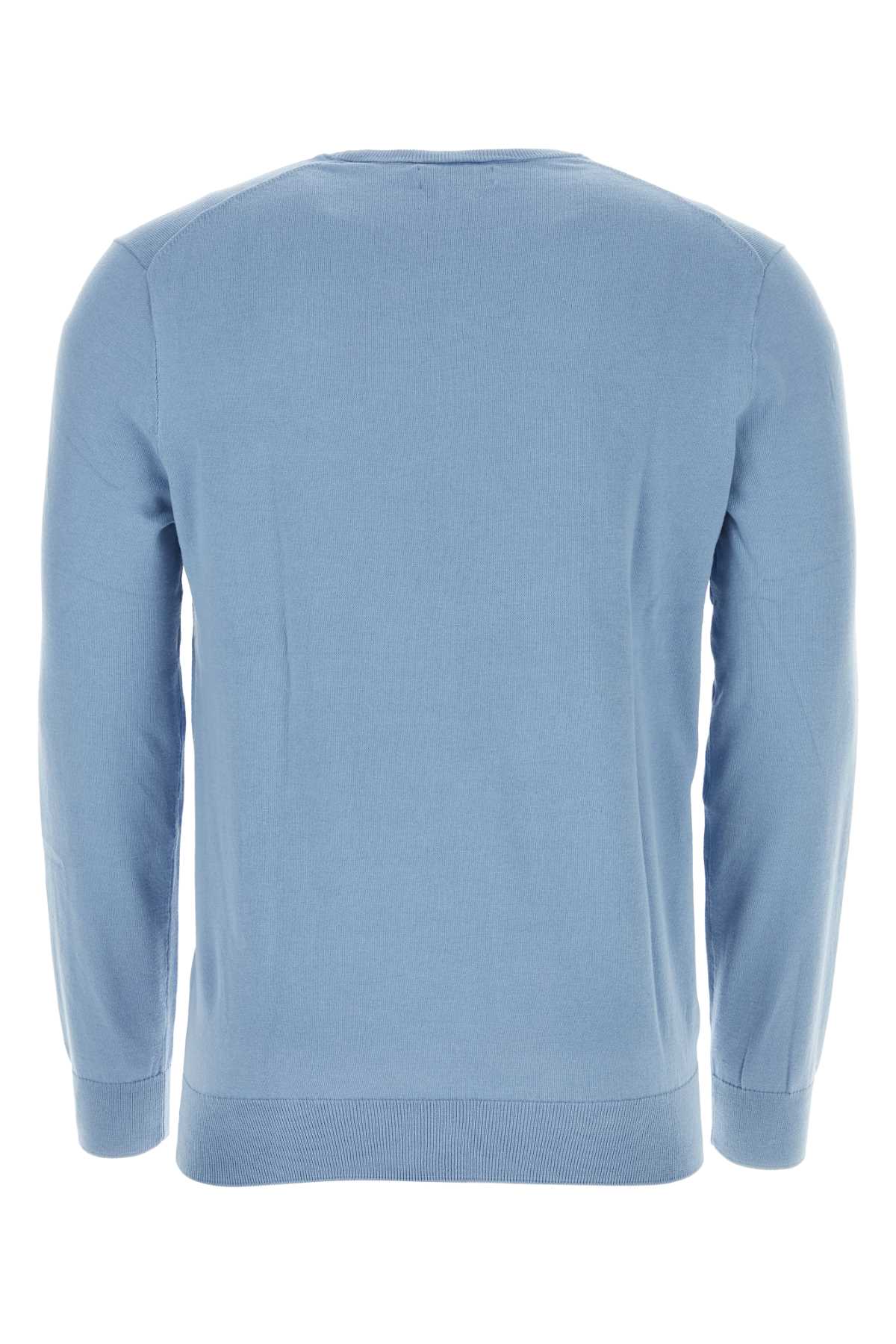 Shop Polo Ralph Lauren Light-blue Cotton Sweater