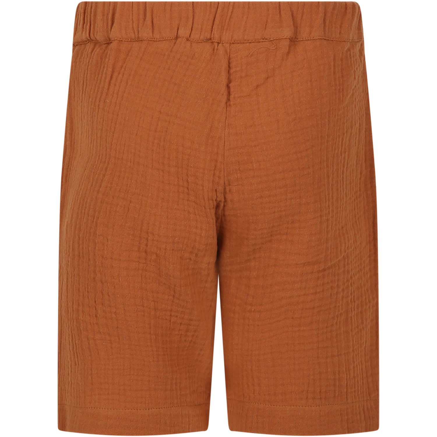Shop Le Petit Coco Brown Shorts For Boy With Print And I Love Doodle Writing