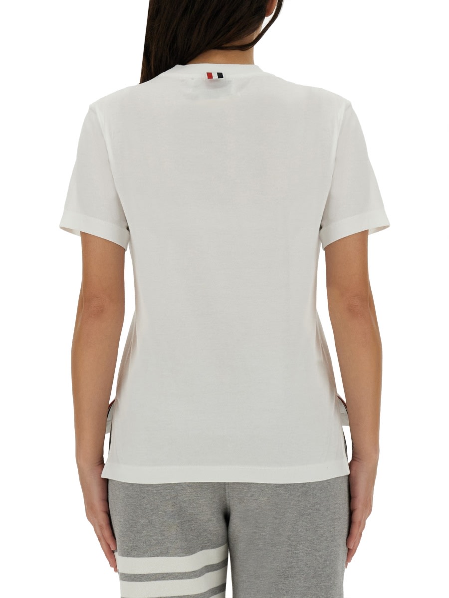 Shop Thom Browne Jersey T-shirt In White
