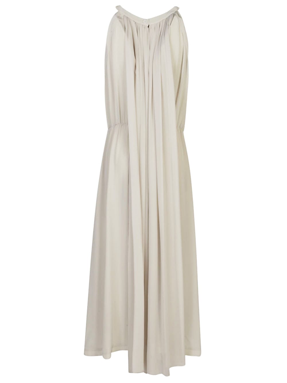 Crida Milano Silk Midi Dress In Gray