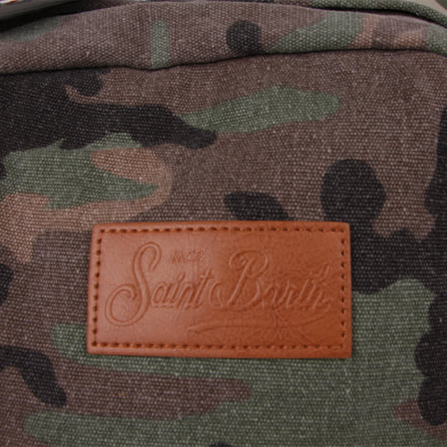 Shop Mc2 Saint Barth Military Green Camouflage Canvas Backpack