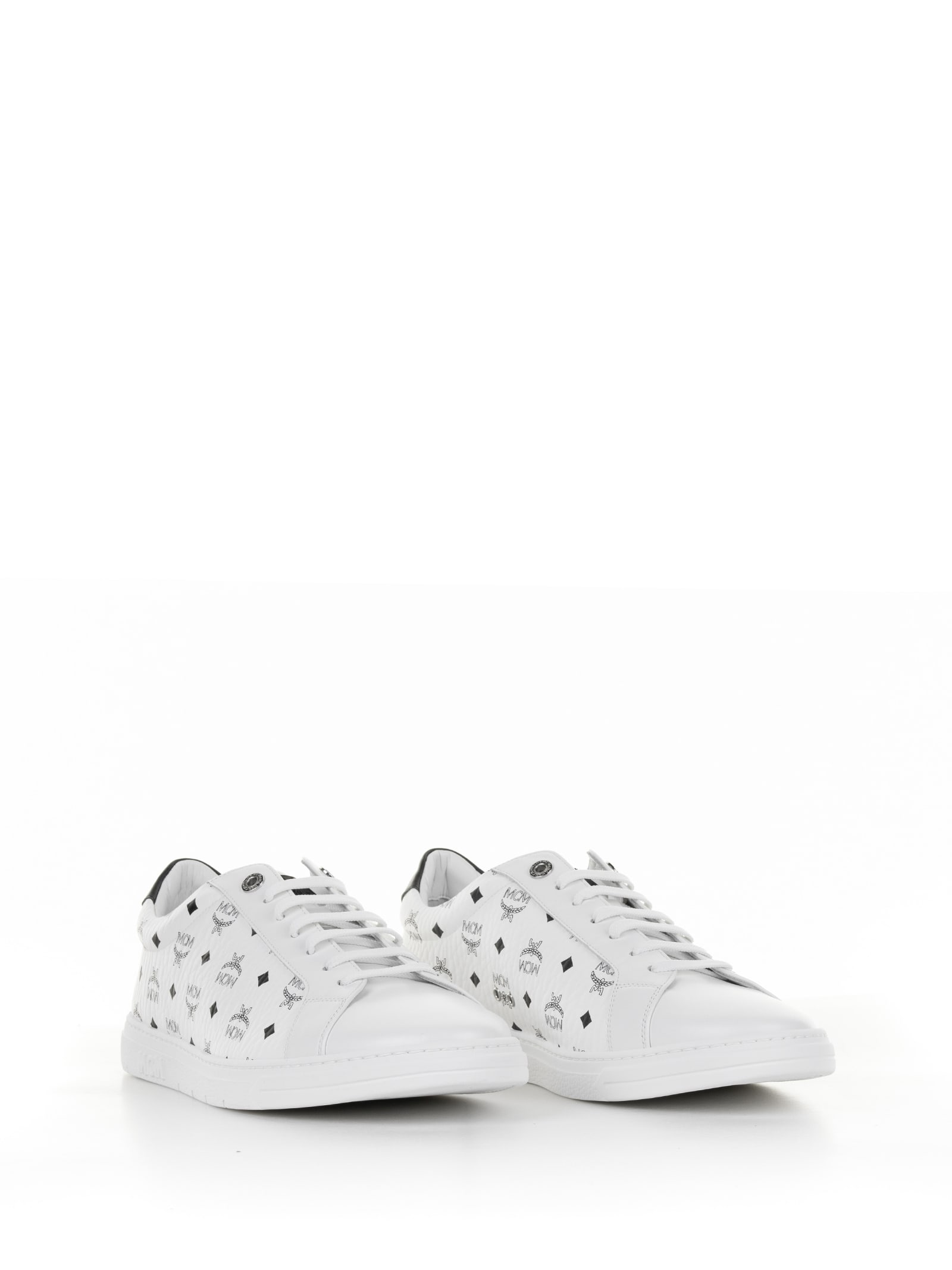 Shop Mcm Terrain Sneaker With Visetos Monogram For Women In White