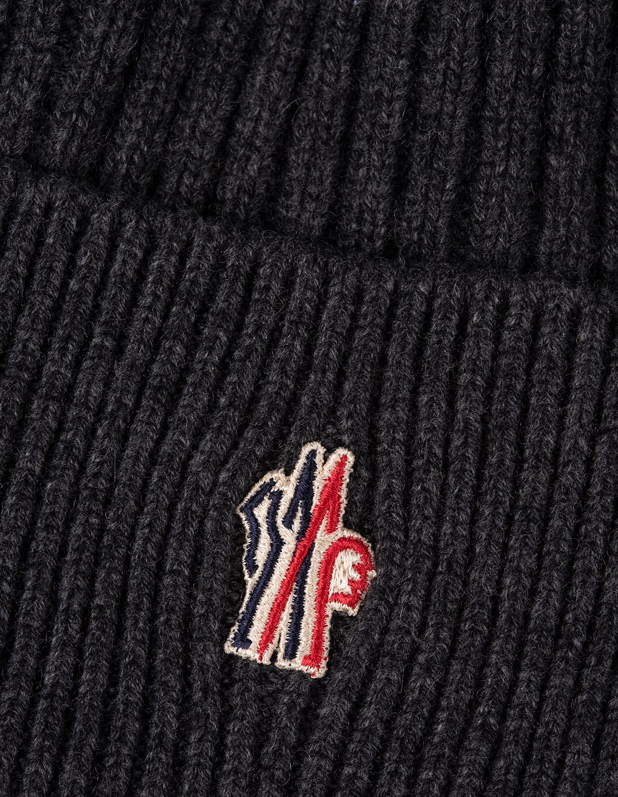 Shop Moncler Anthracite Grey Cashmere Beanie With Logo