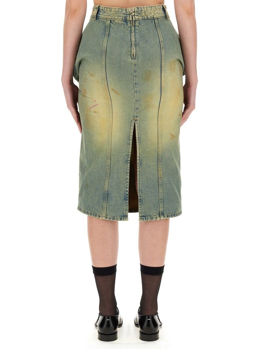 Shop Maison Margiela Denim Ruffled Skirt