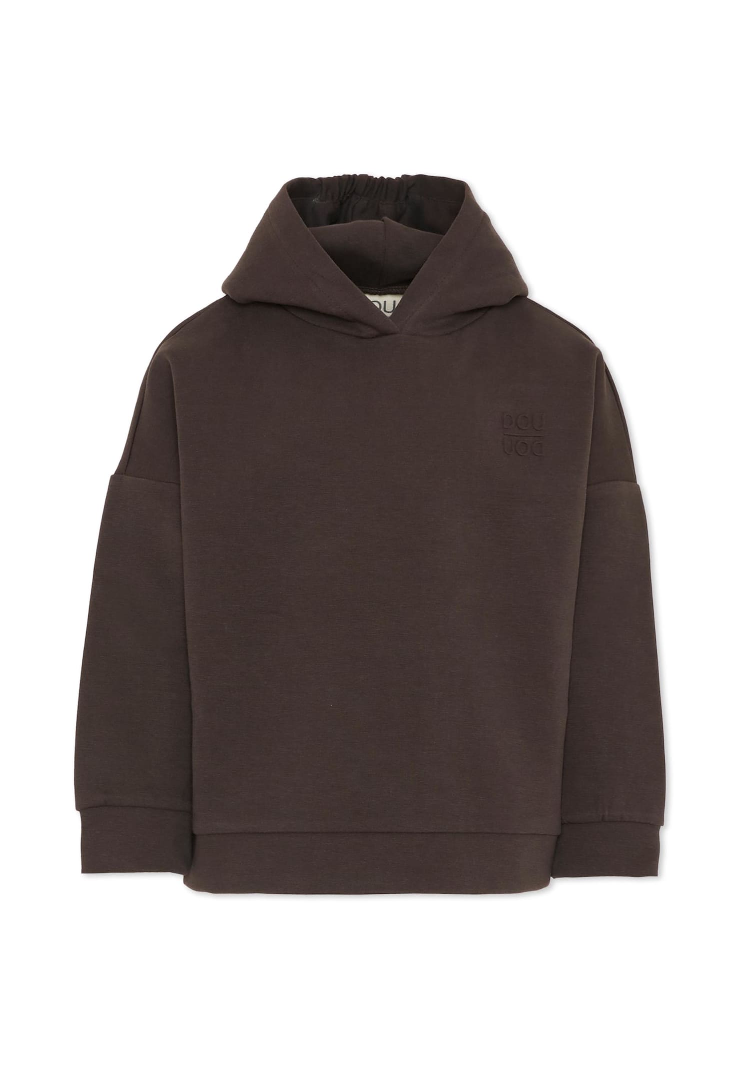 Douuod Brown Sweatshirt For Girl With Logo In Brown
