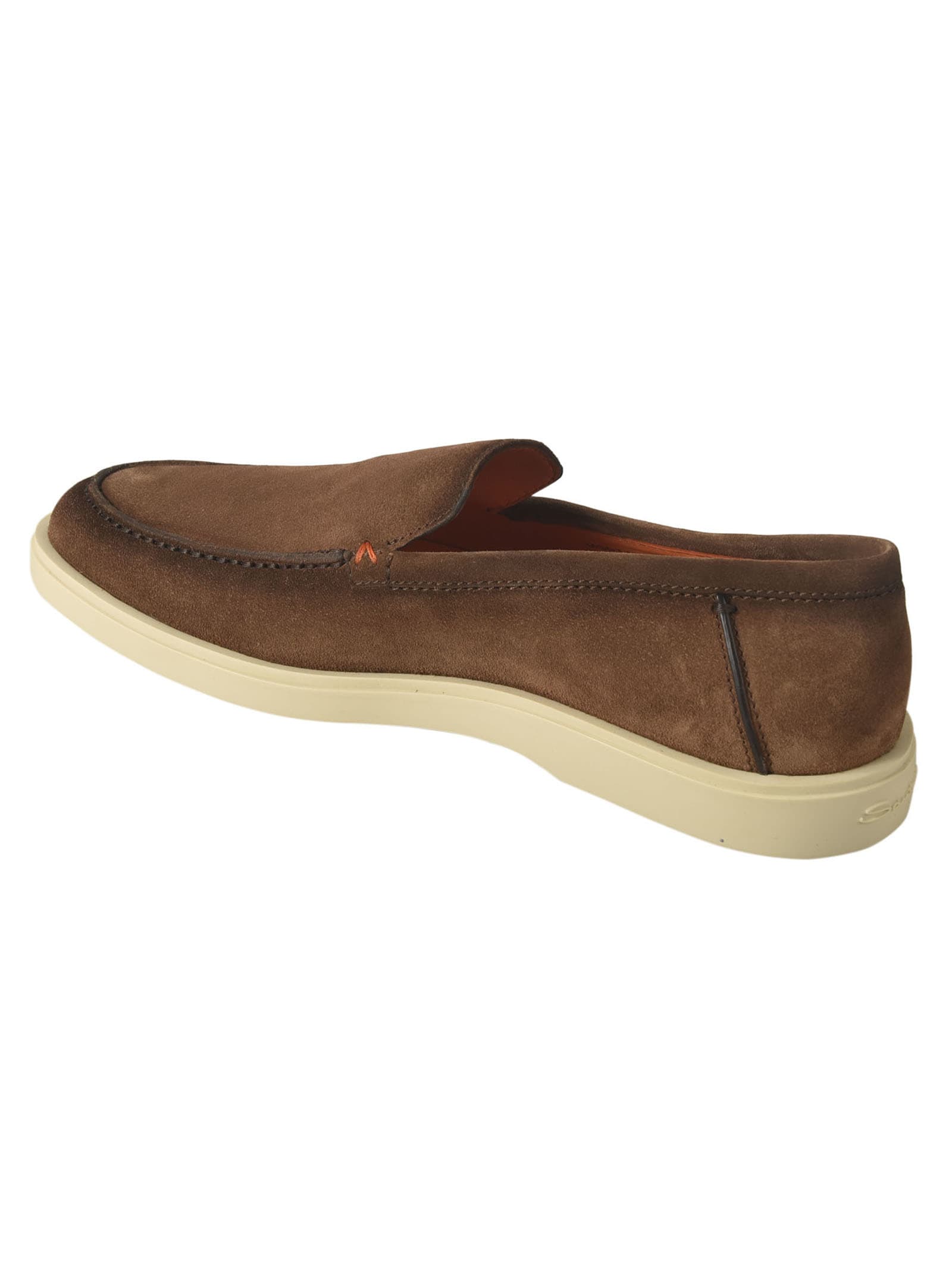 Shop Santoni Slip-on Plain Loafers In Brown