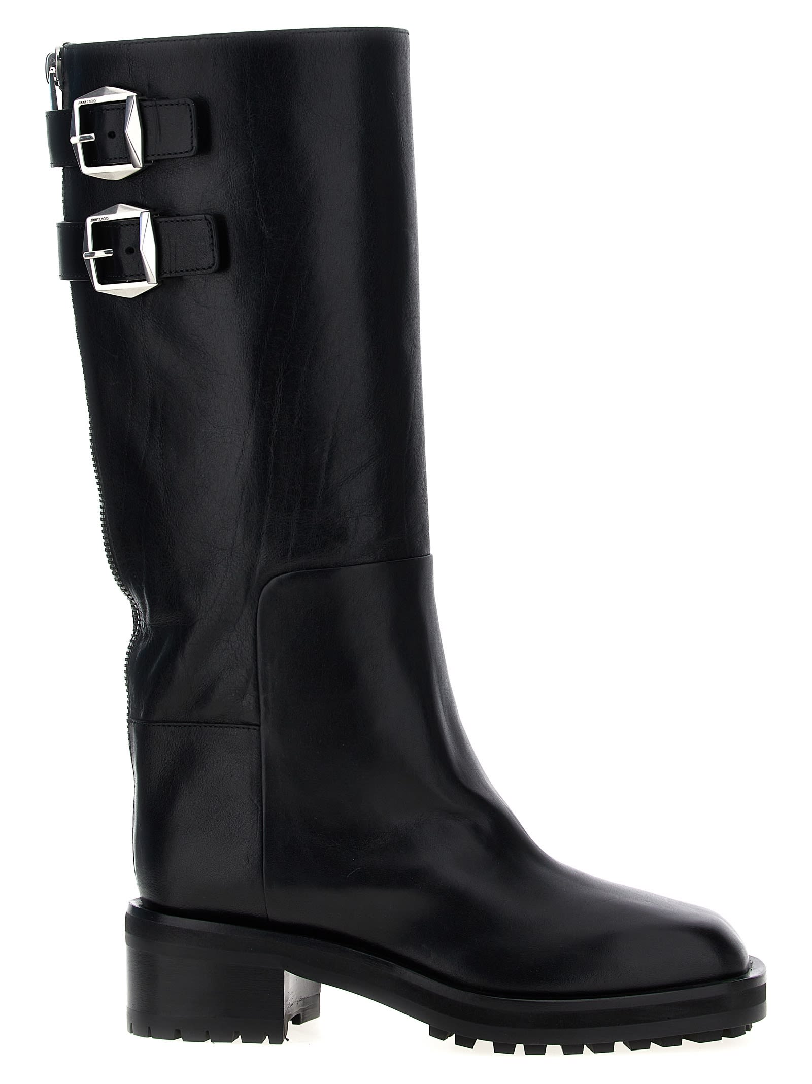 Jimmy Choo Brooklyn 50 Leather Knee-high Boots In Black