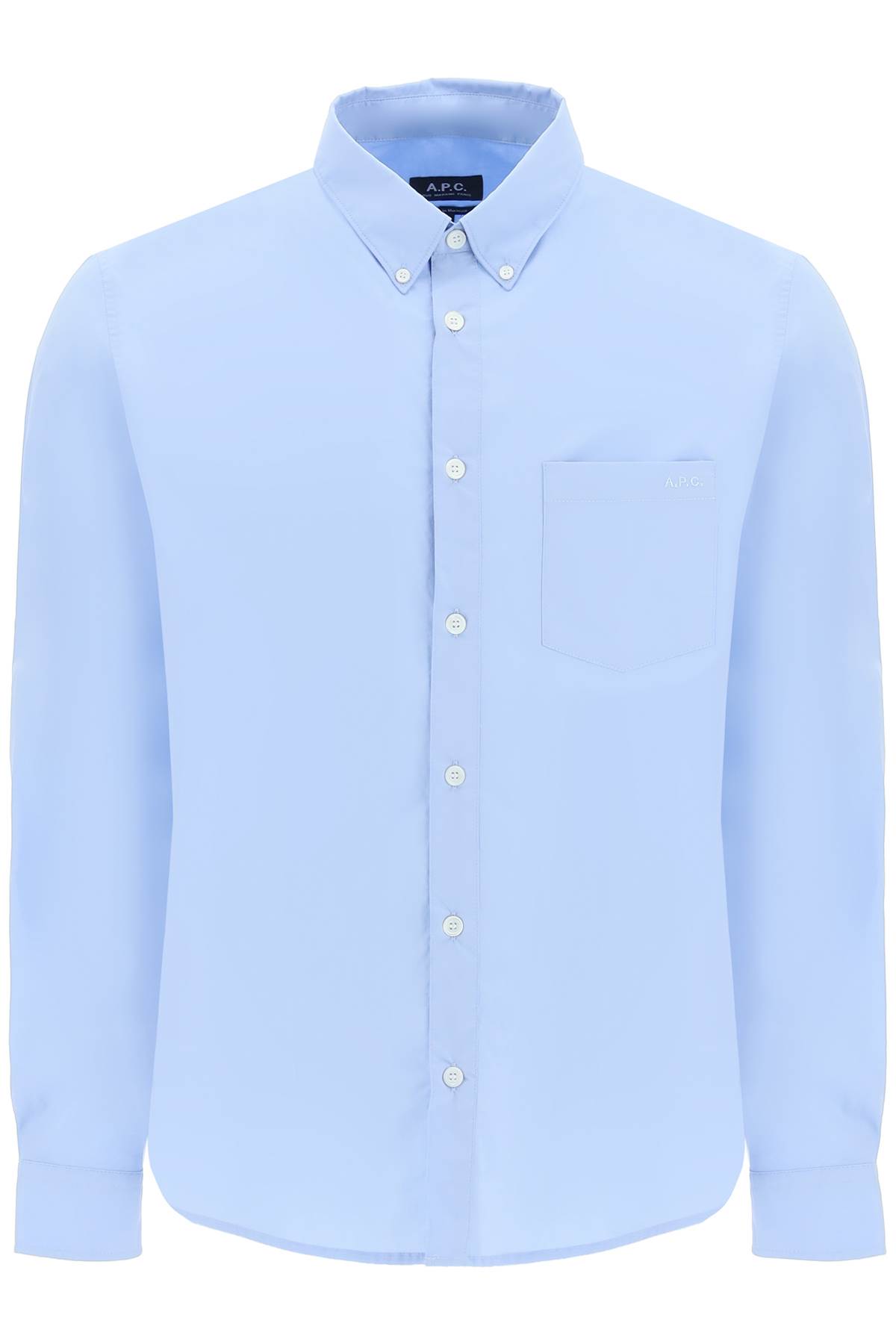 Shop Apc Edouard Shirt In Bleu Clair (light Blue)