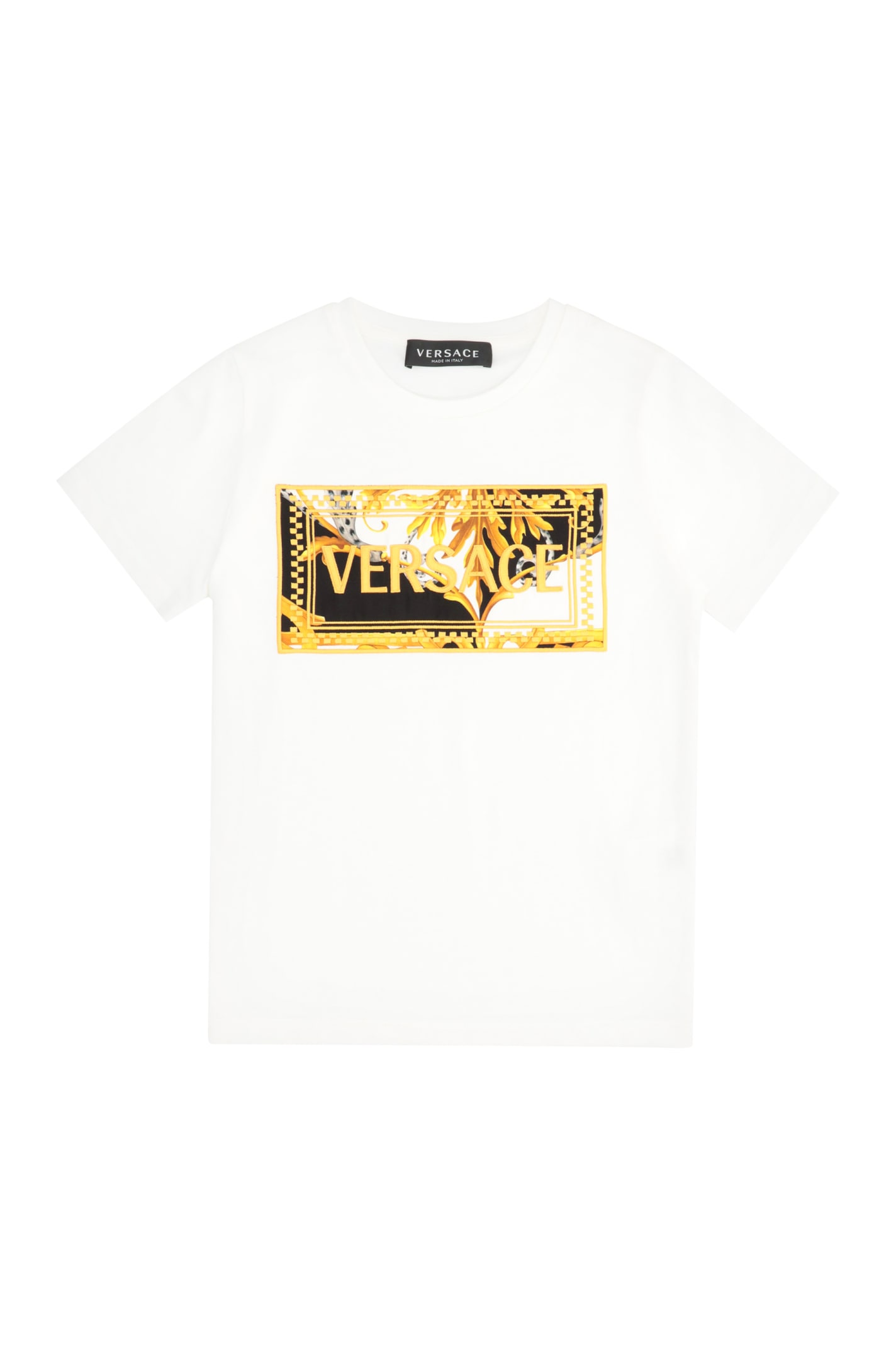 Young Versace Logo Cotton T-shirt