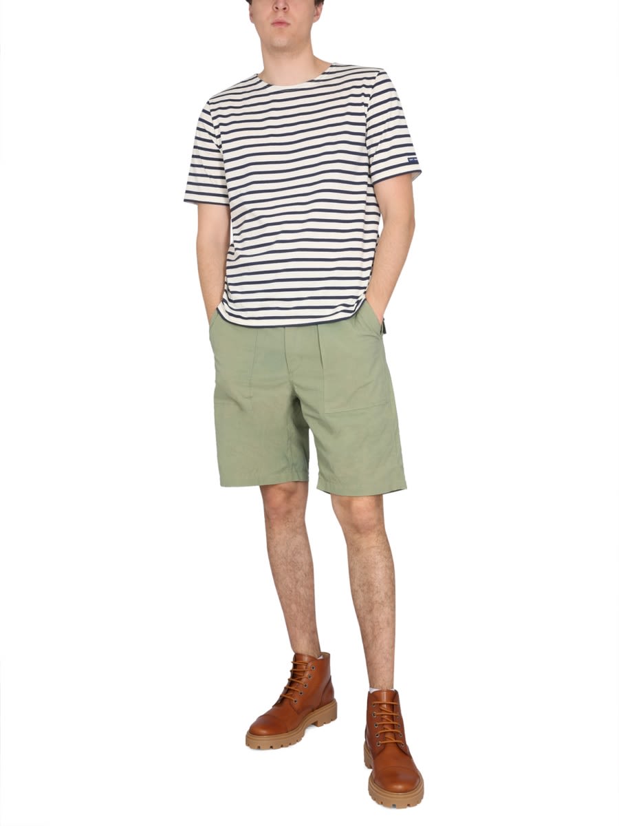 Engineered Garments Button Closure Bermuda Shorts In Green