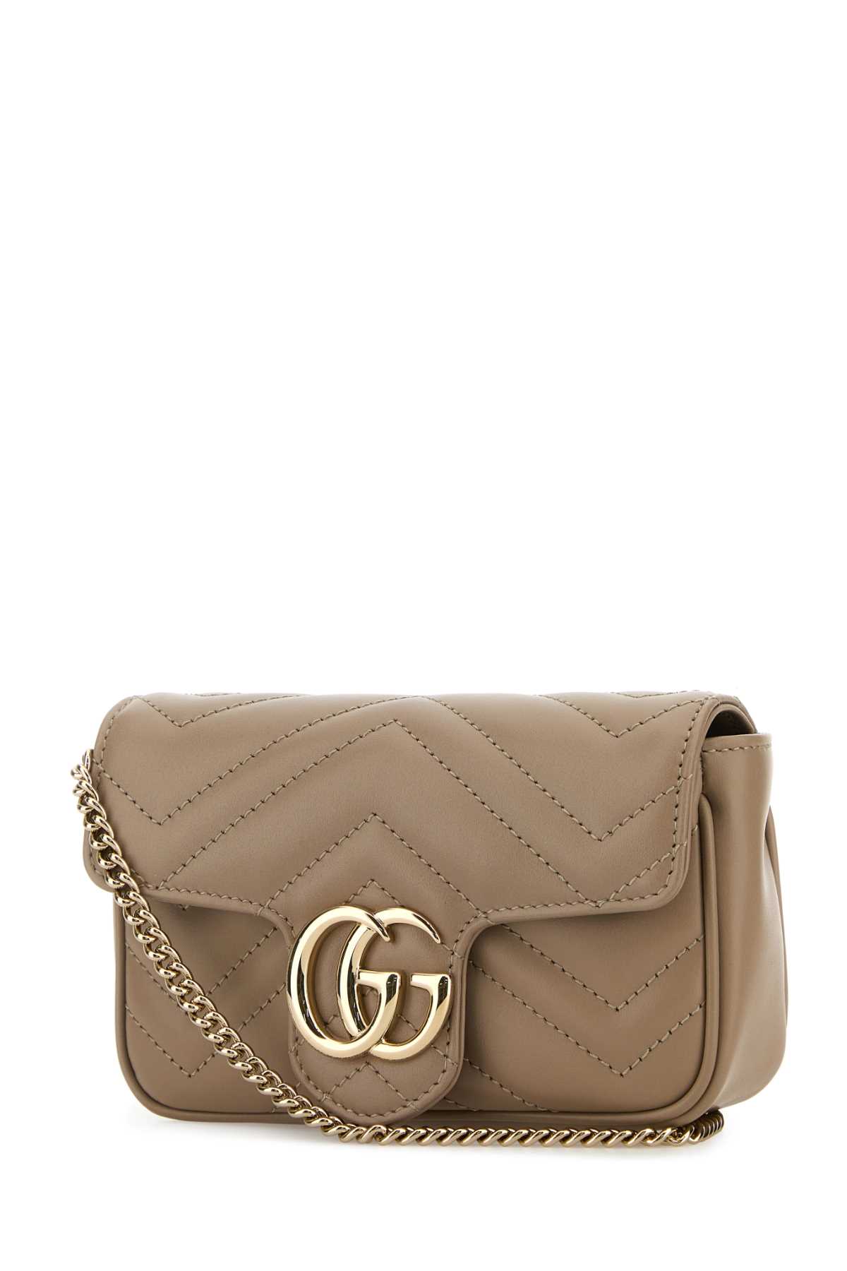 Gucci Cappuccino Leather Mini Marmont Clutch
