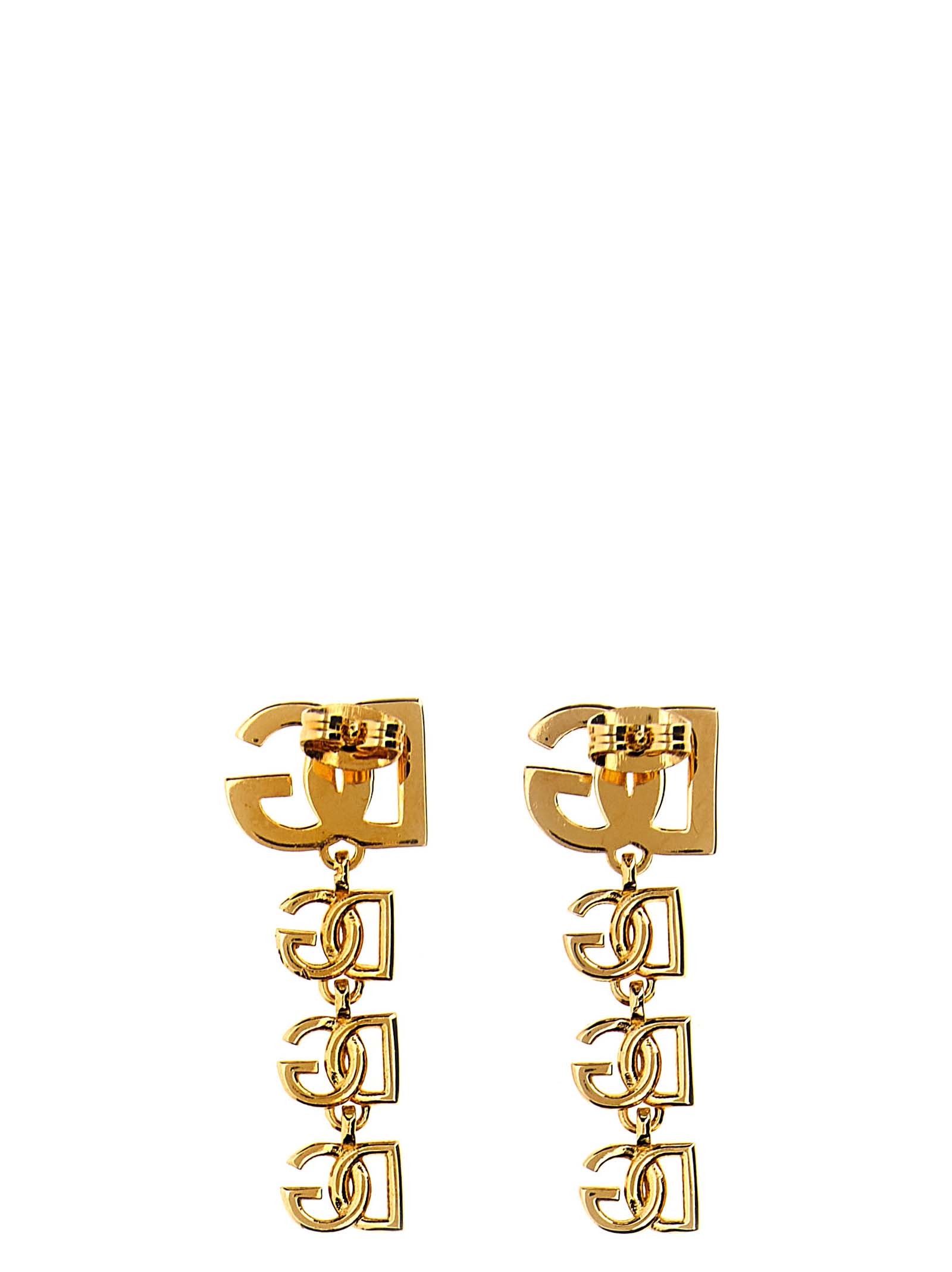 Shop Dolce & Gabbana Logo Earrings In Gold