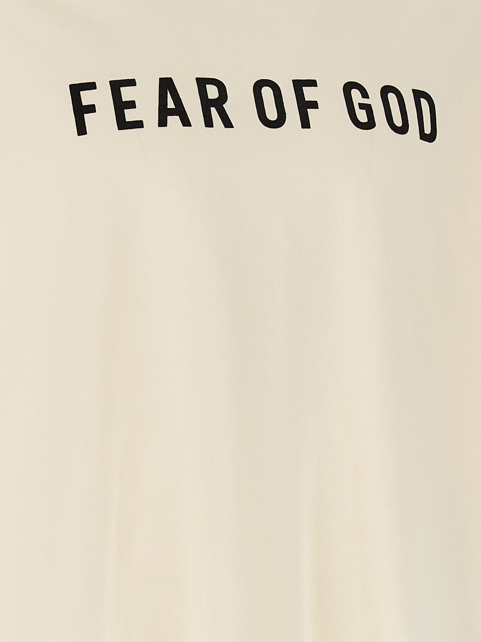 Shop Fear Of God Logo Print T-shirt In Beige