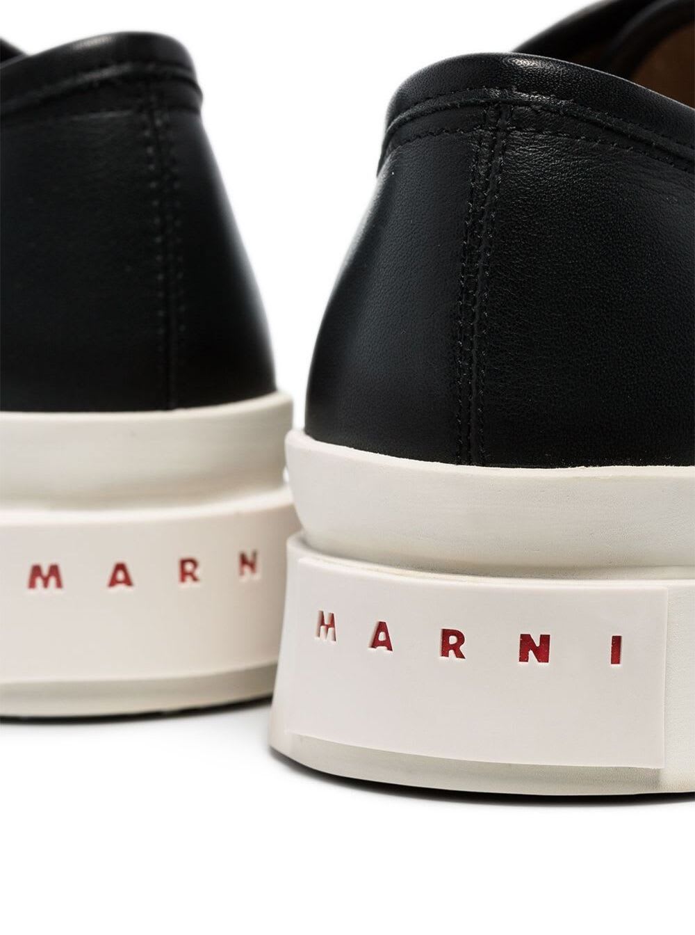 Shop Marni Black Sneakers With Oversized Platform In Leather Woman