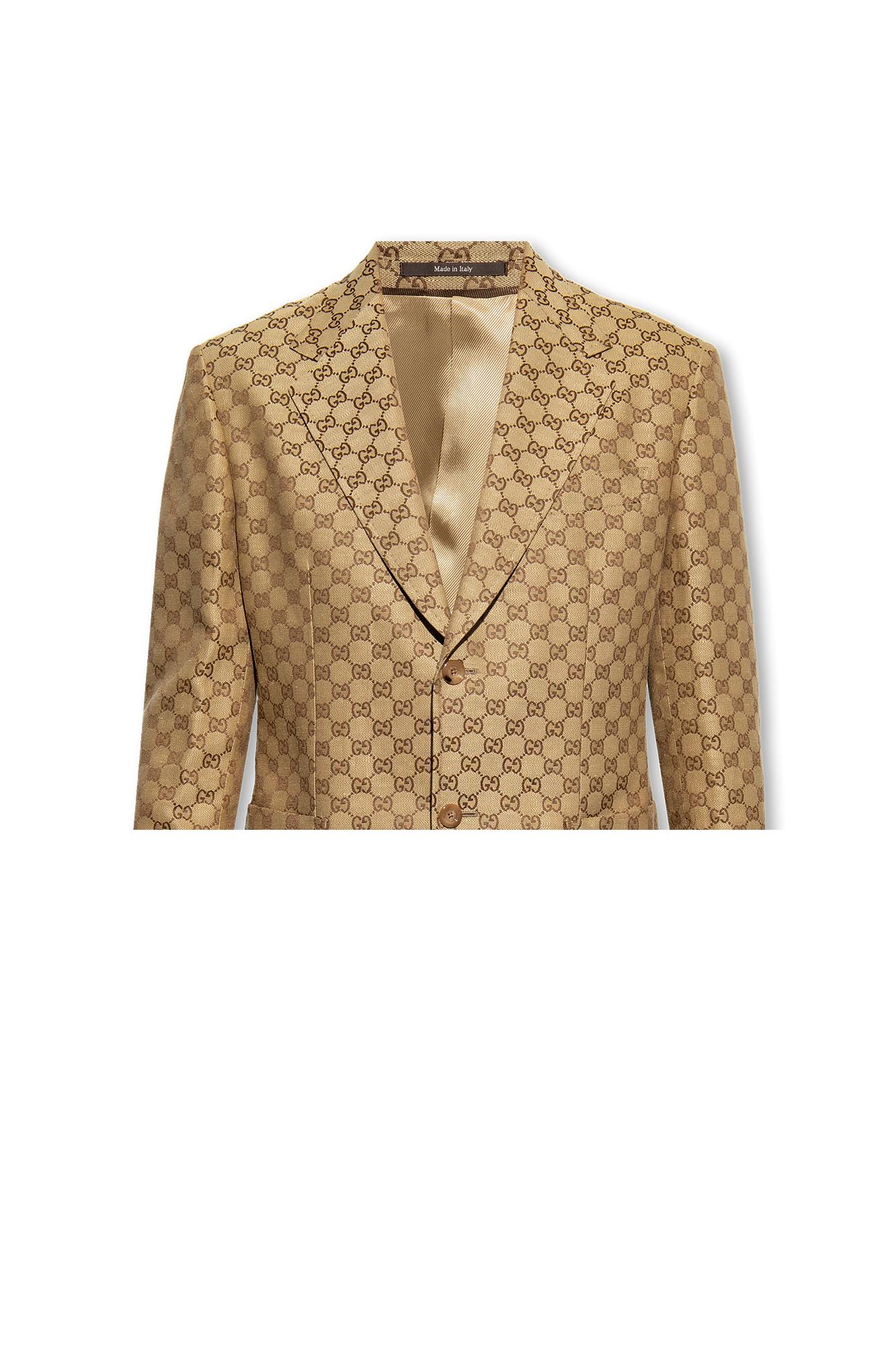 Gucci GG Monogram Double-Breasted Blazer - Neutrals