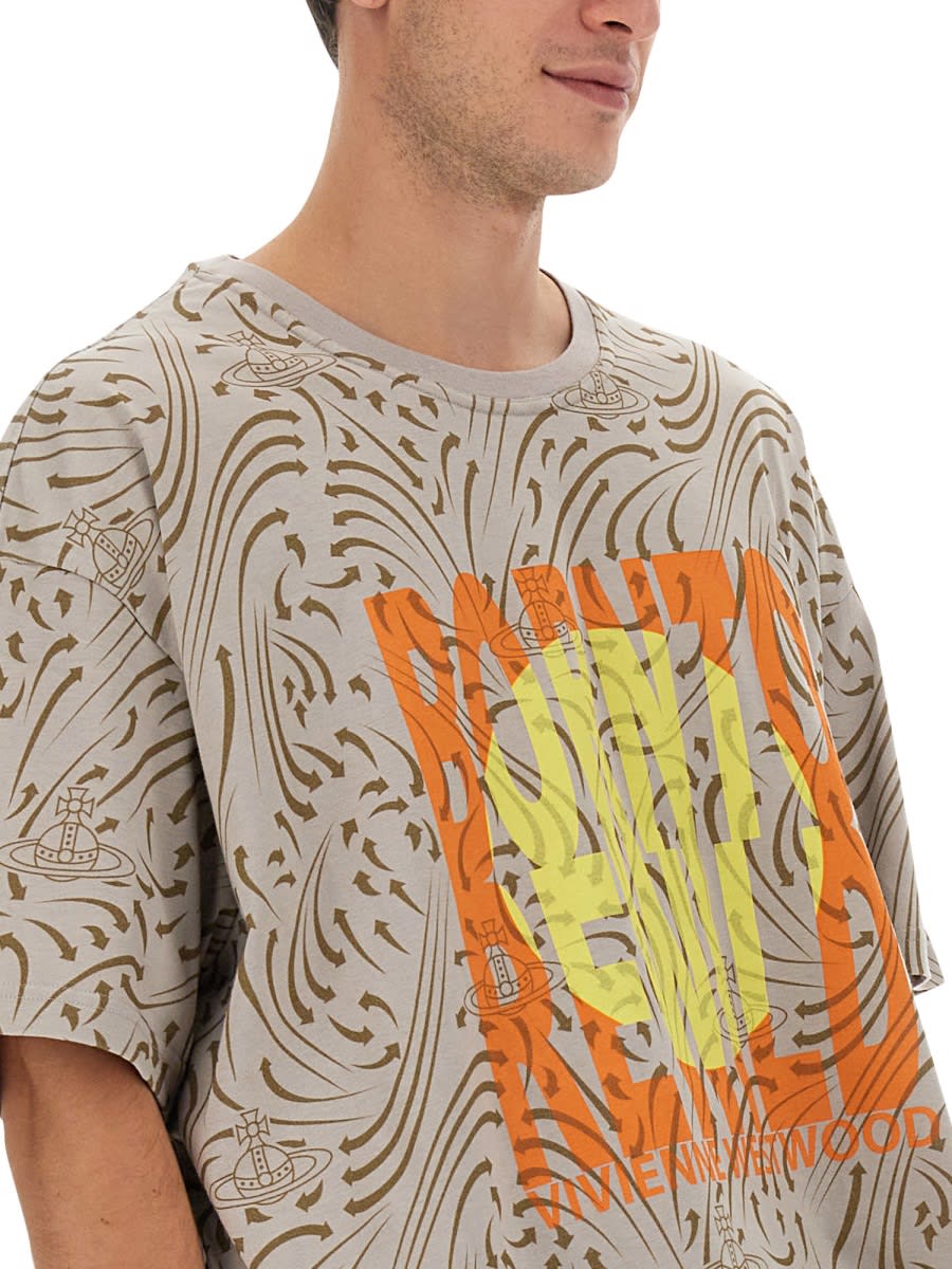 Vivienne Westwood "born To Rewild" T-shirt In Grey