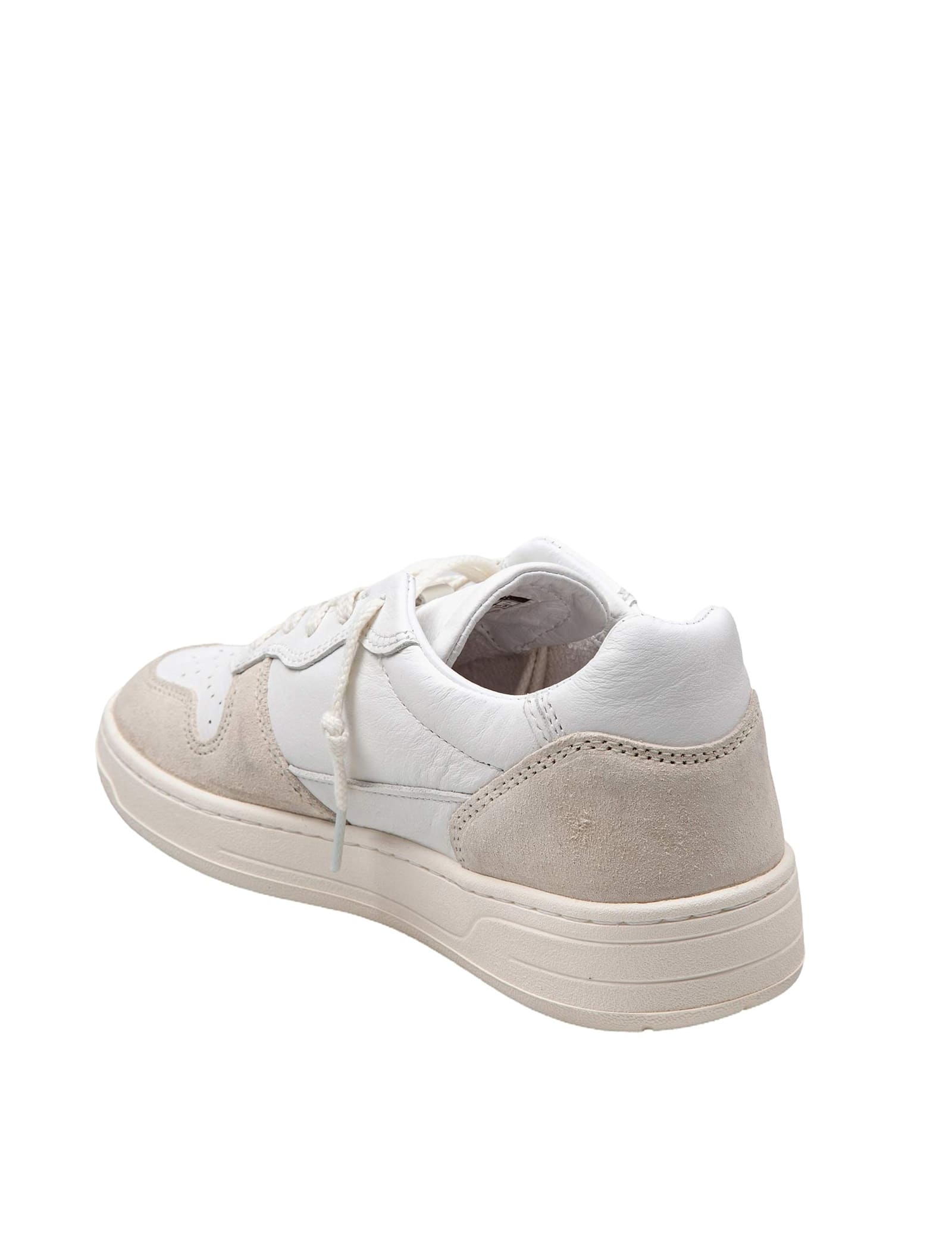 DATE COURT 2.0 VINTAGE LEATHER AND SUEDE SNEAKERS WHITE COLOR 