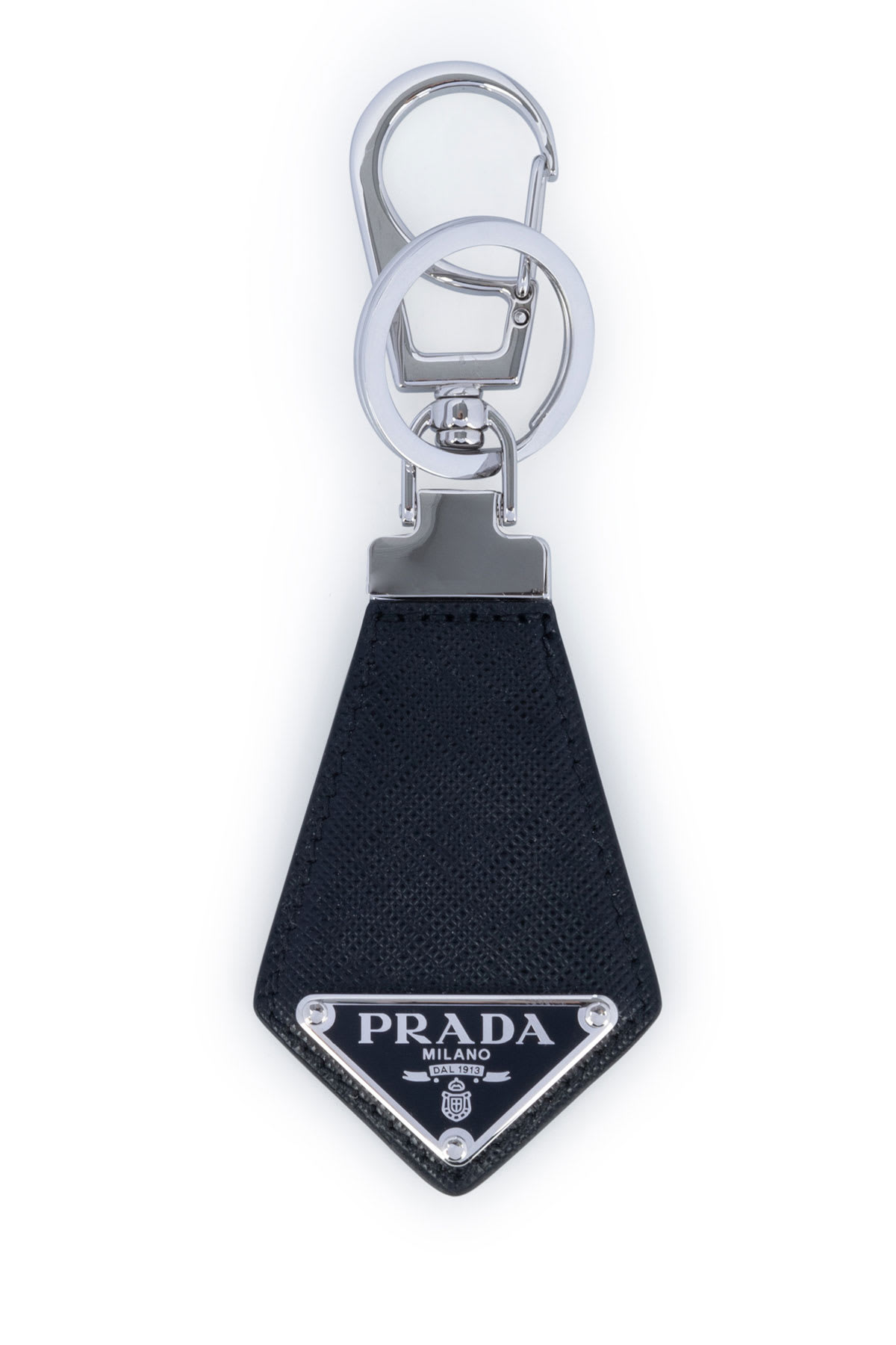Prada Leather Key Ring Hardware Textured