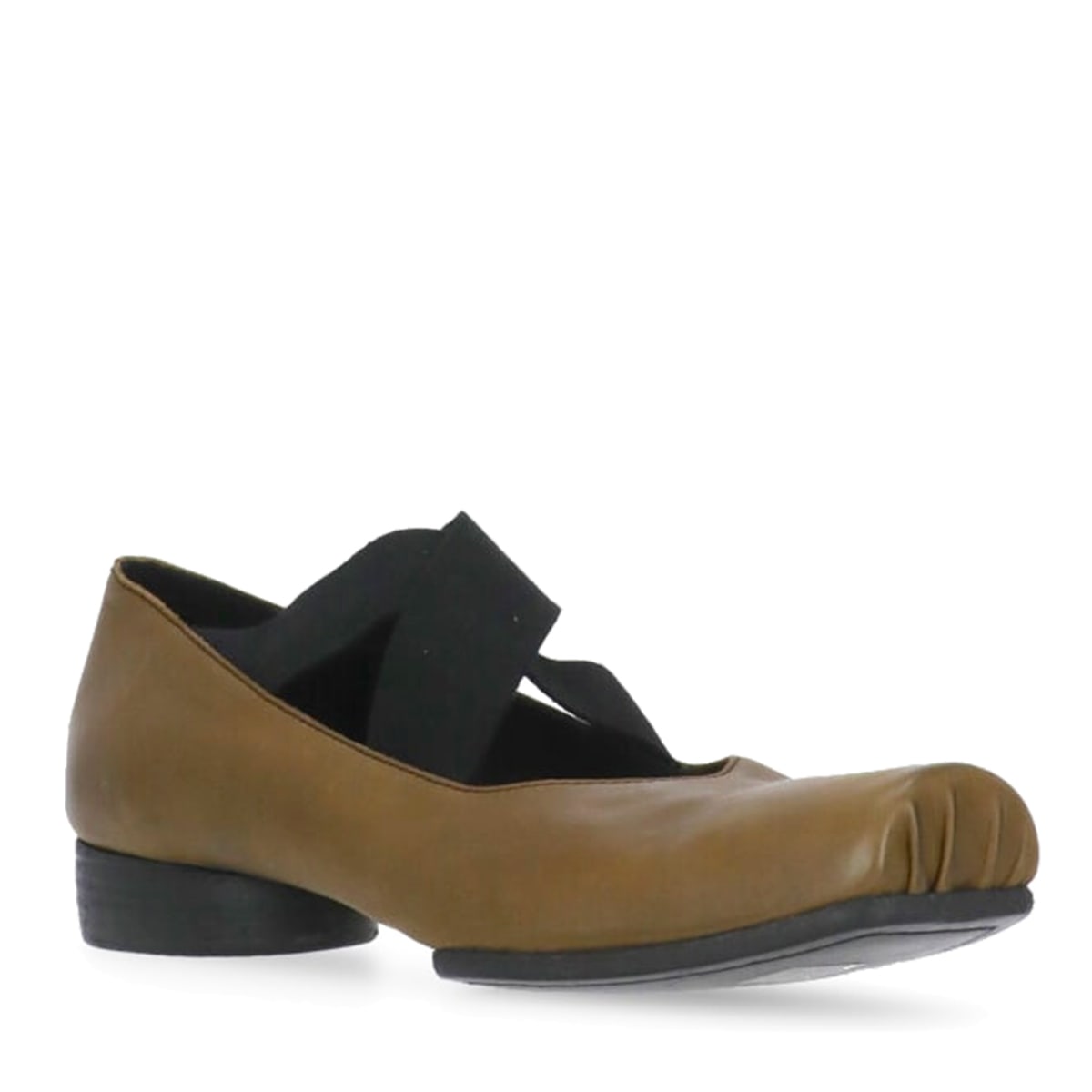 Uma Wang Dark Green And Black Leather Ballet Flats In Multi