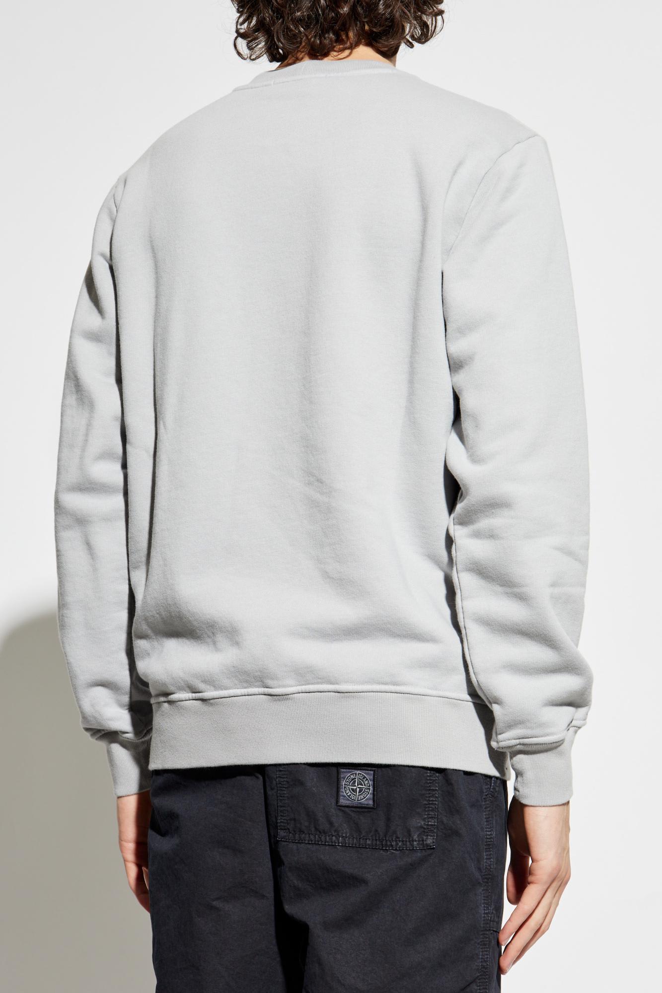 Stone Island Sweatshirt With Embroidered Logo On The Sleeve