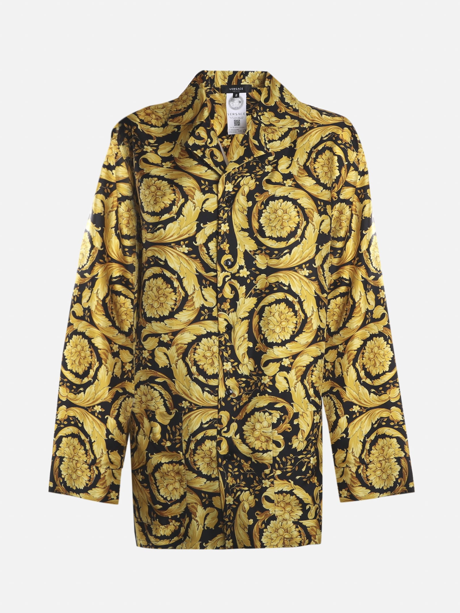 Versace Silk Shirt With All-over Baroque Print