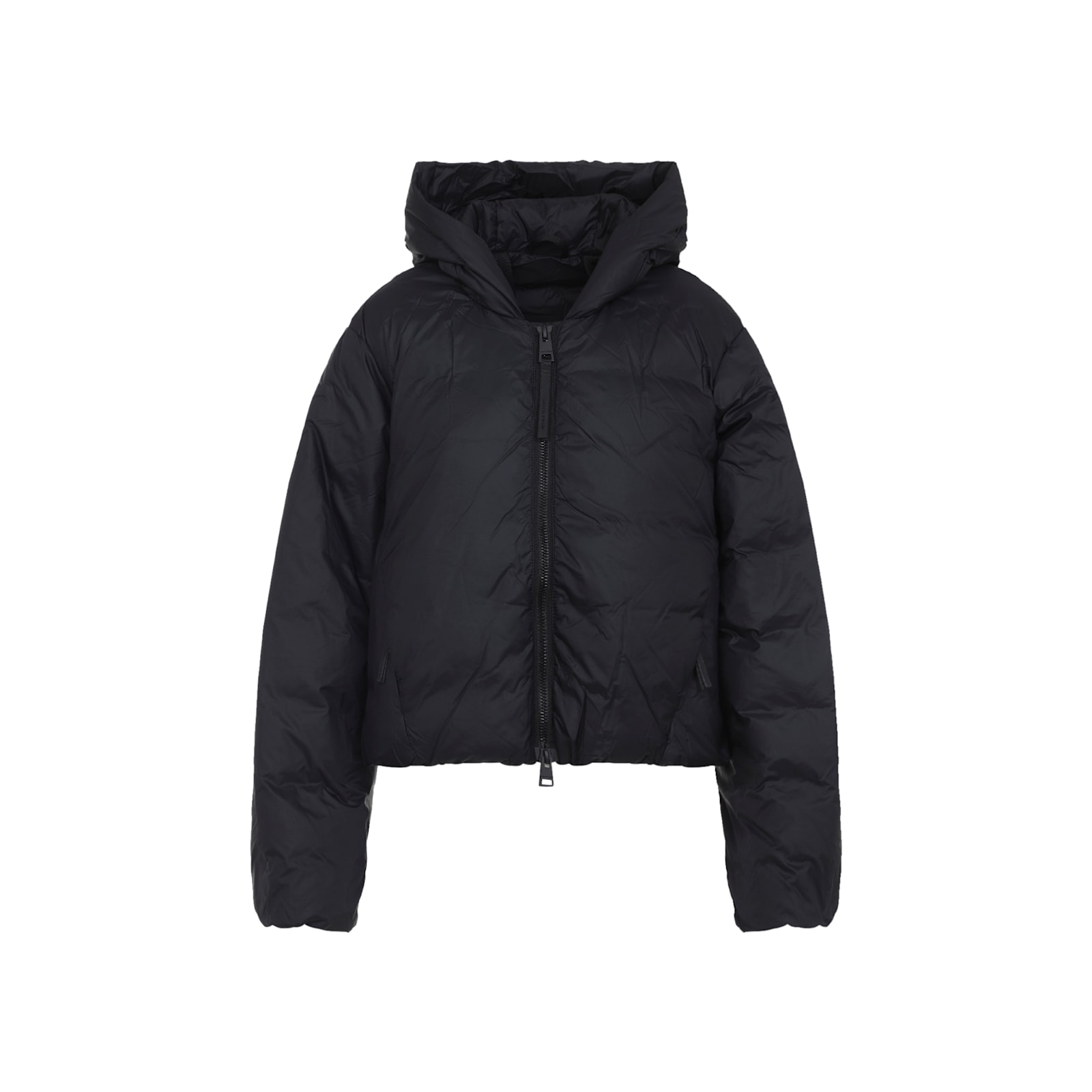 Canada Goose Cropped Puffer Jacket With Concealed Zipper In Black