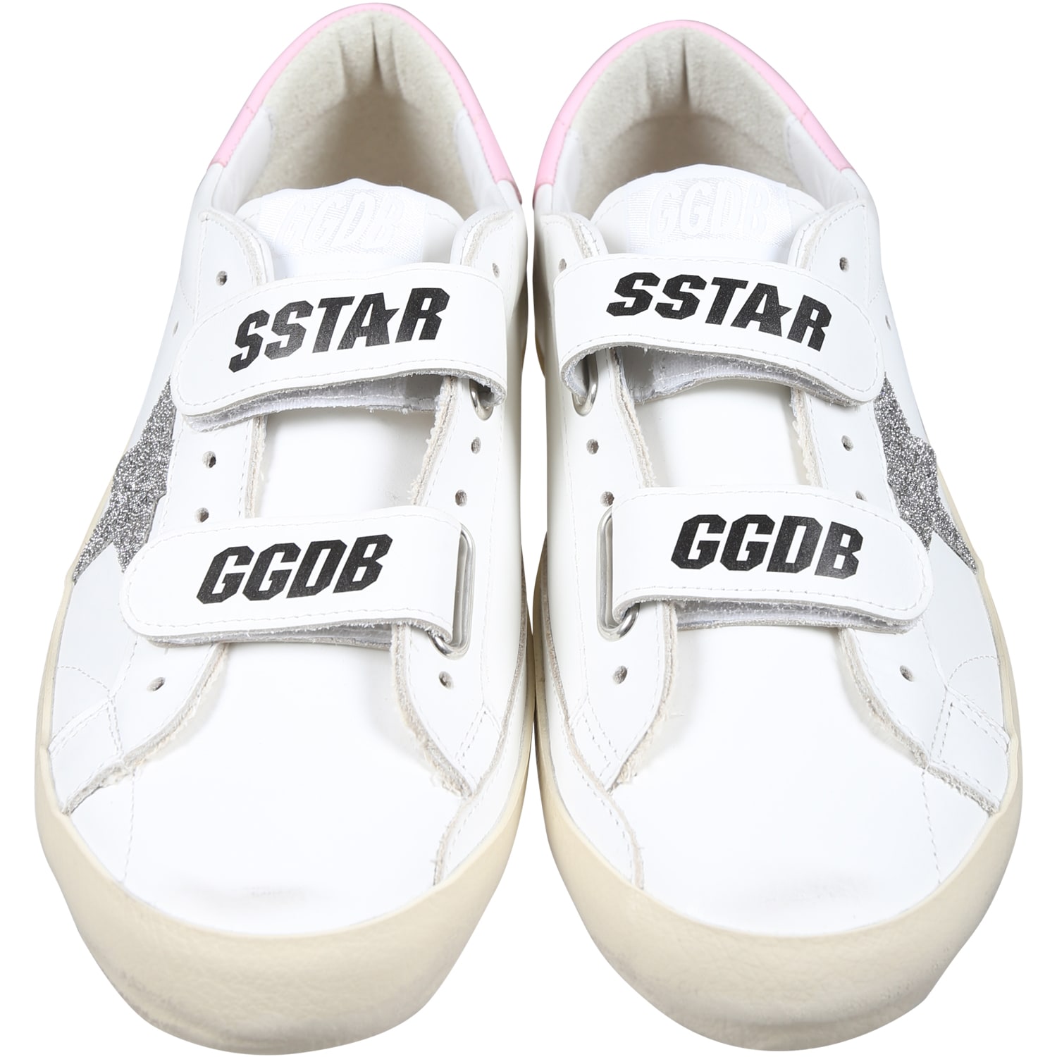 Shop Golden Goose White Sneakers For Girl With Logo