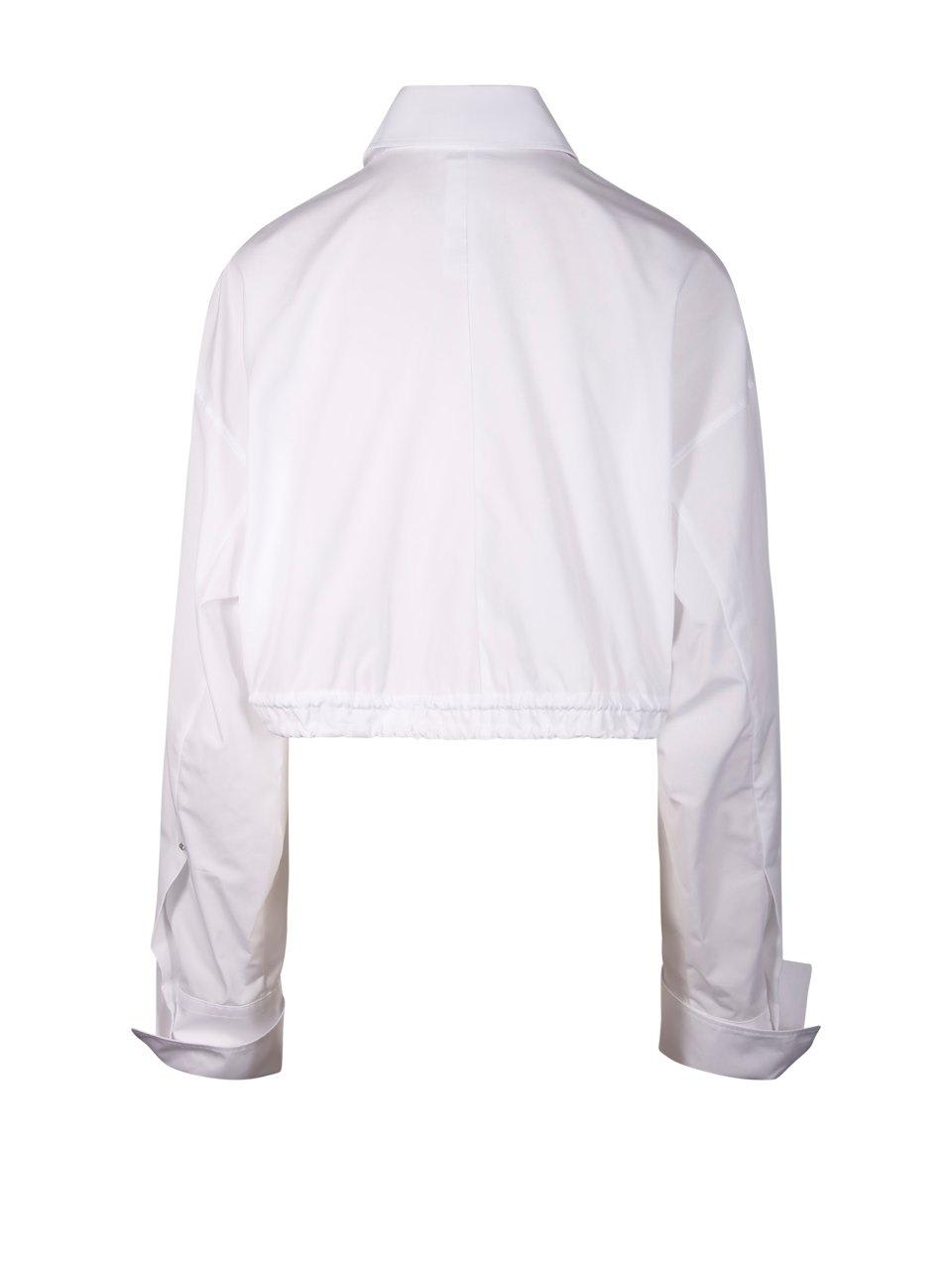 Shop Sportmax Buttoned Long-sleeved Cropped Shirt In Bianco