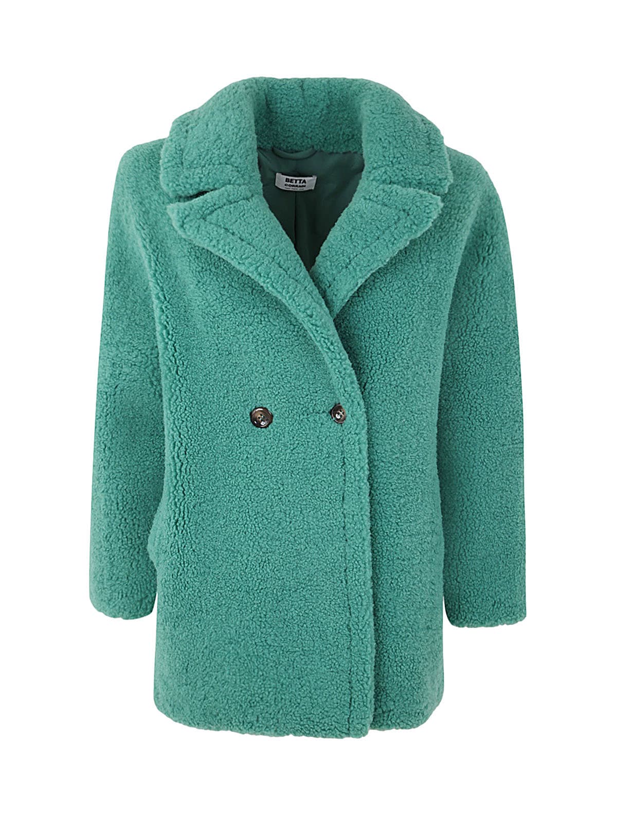 Betta Corradi Double Breasted Teddy Coat In Blue | ModeSens