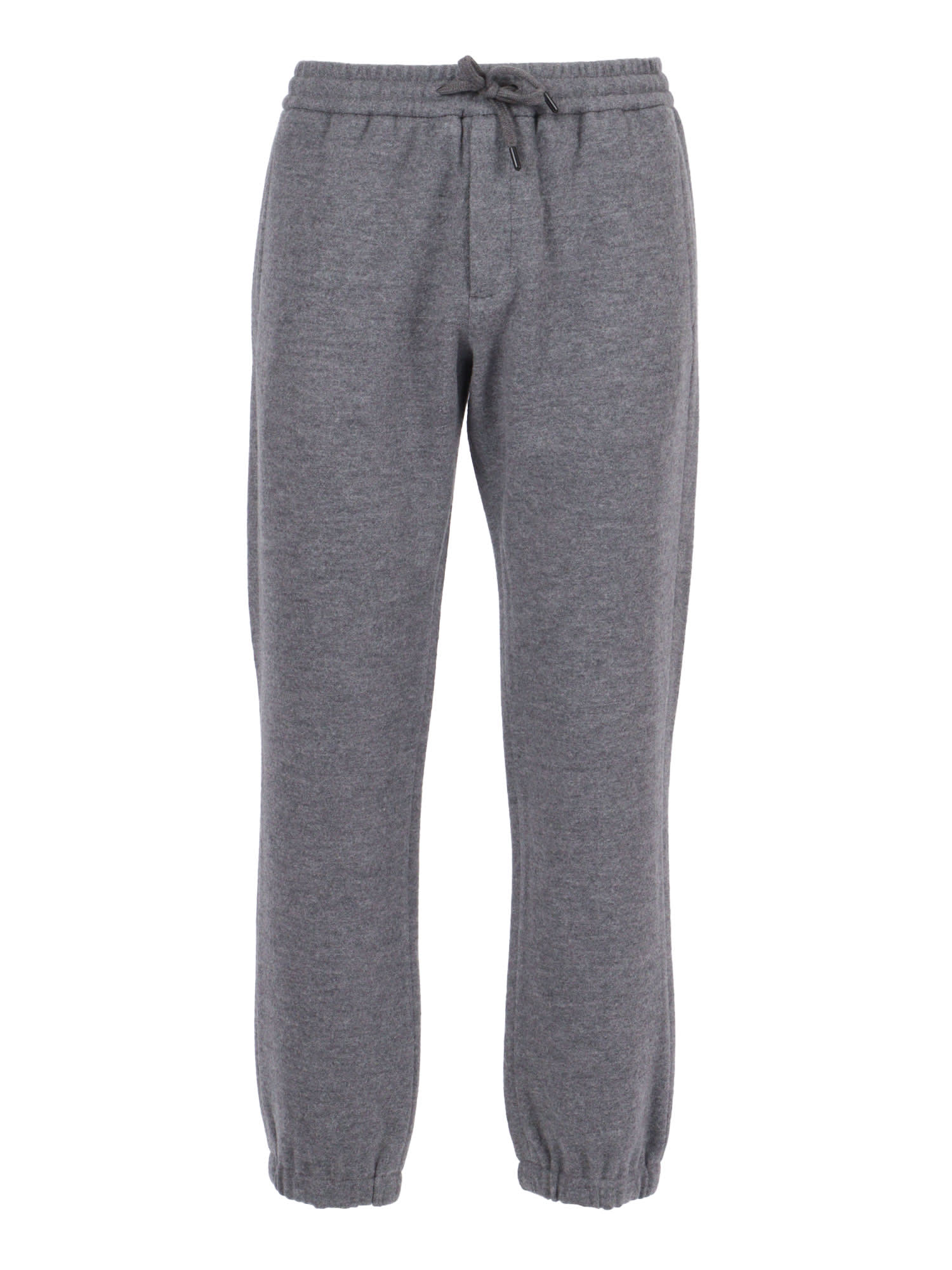 Circolo 1901 Cuffed Wool Trousers With Structured Fit In Gray
