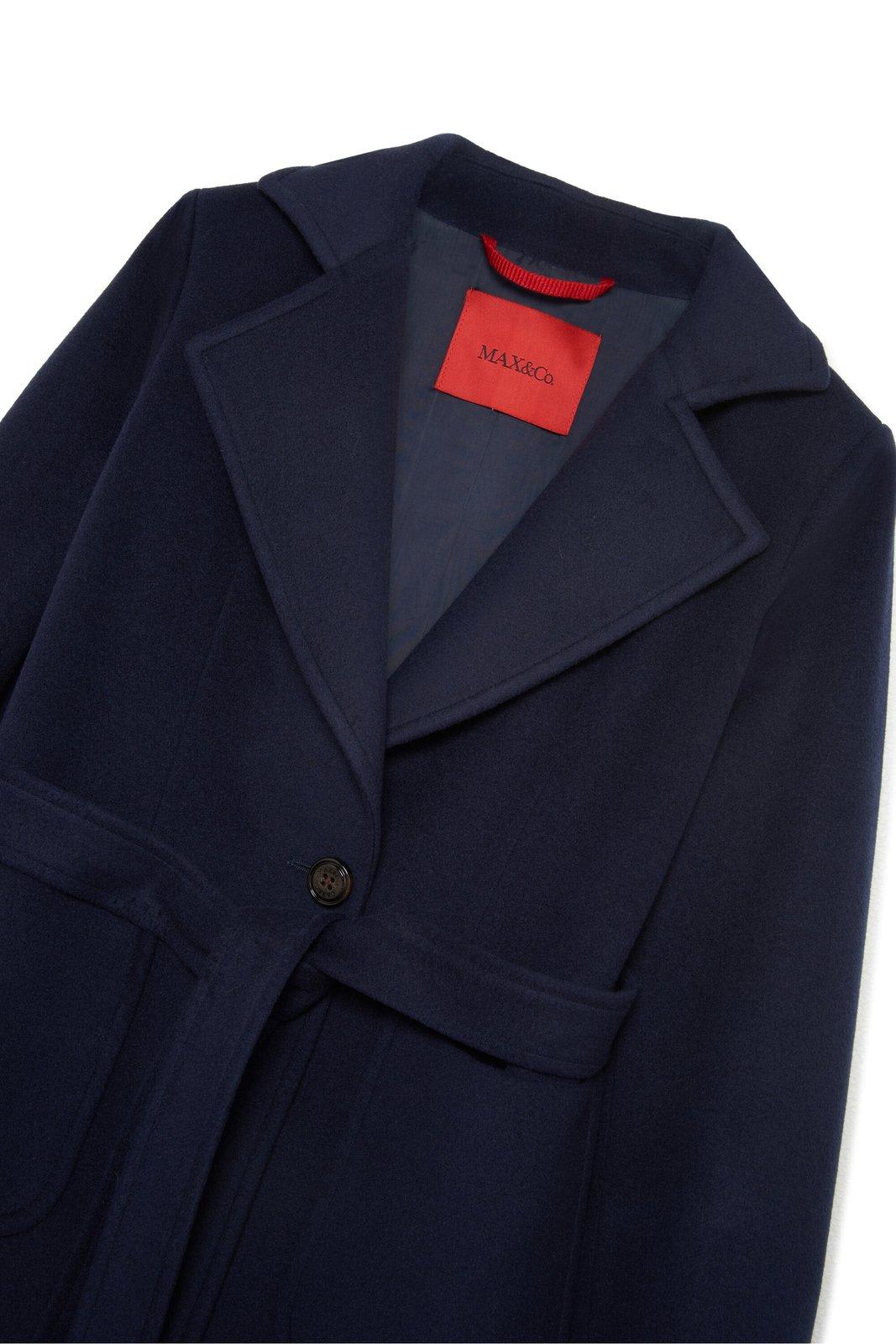 MAX&AMP;CO. BELTED SINGLE-BREASTED LONG SLEEEVD COAT 