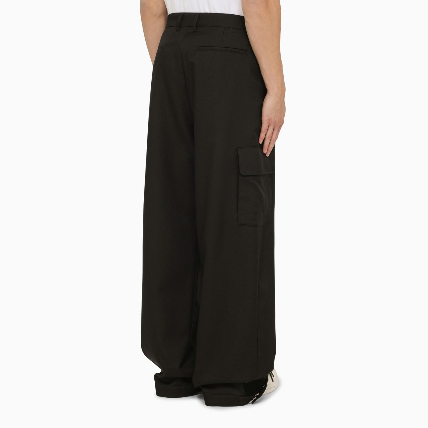 Shop Off-white Black Denim Cargo Trousers In Black Blac