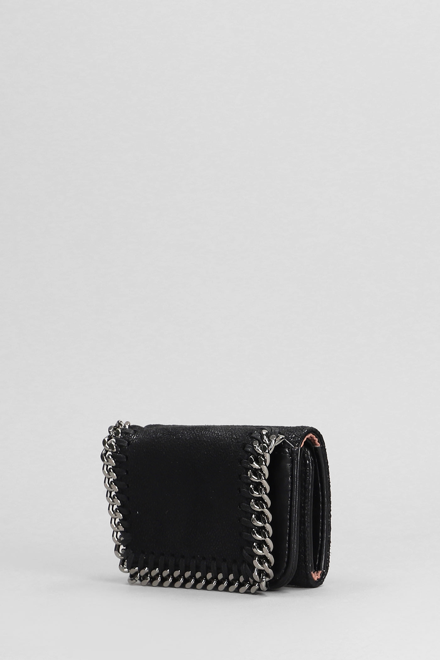 Shop Stella Mccartney Falabella Wallet In Black Polyester