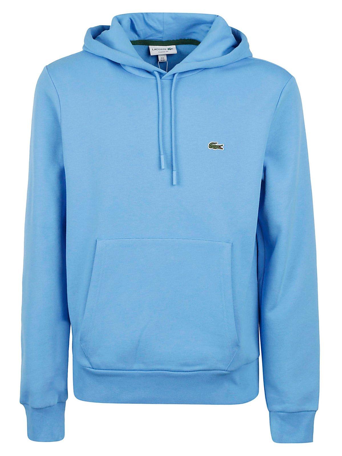 Logo Embroidered Drawstring Hoodie Lacoste