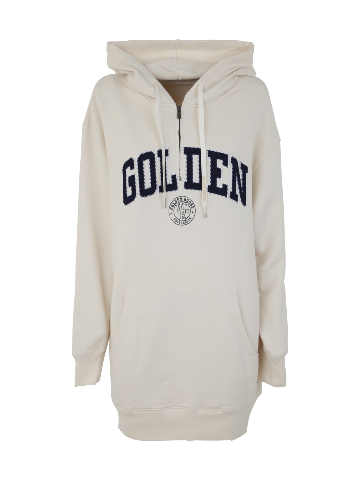 Golden Goose Journey W`s Sweatshirt Hoodie Dress W/zip Golden Patch