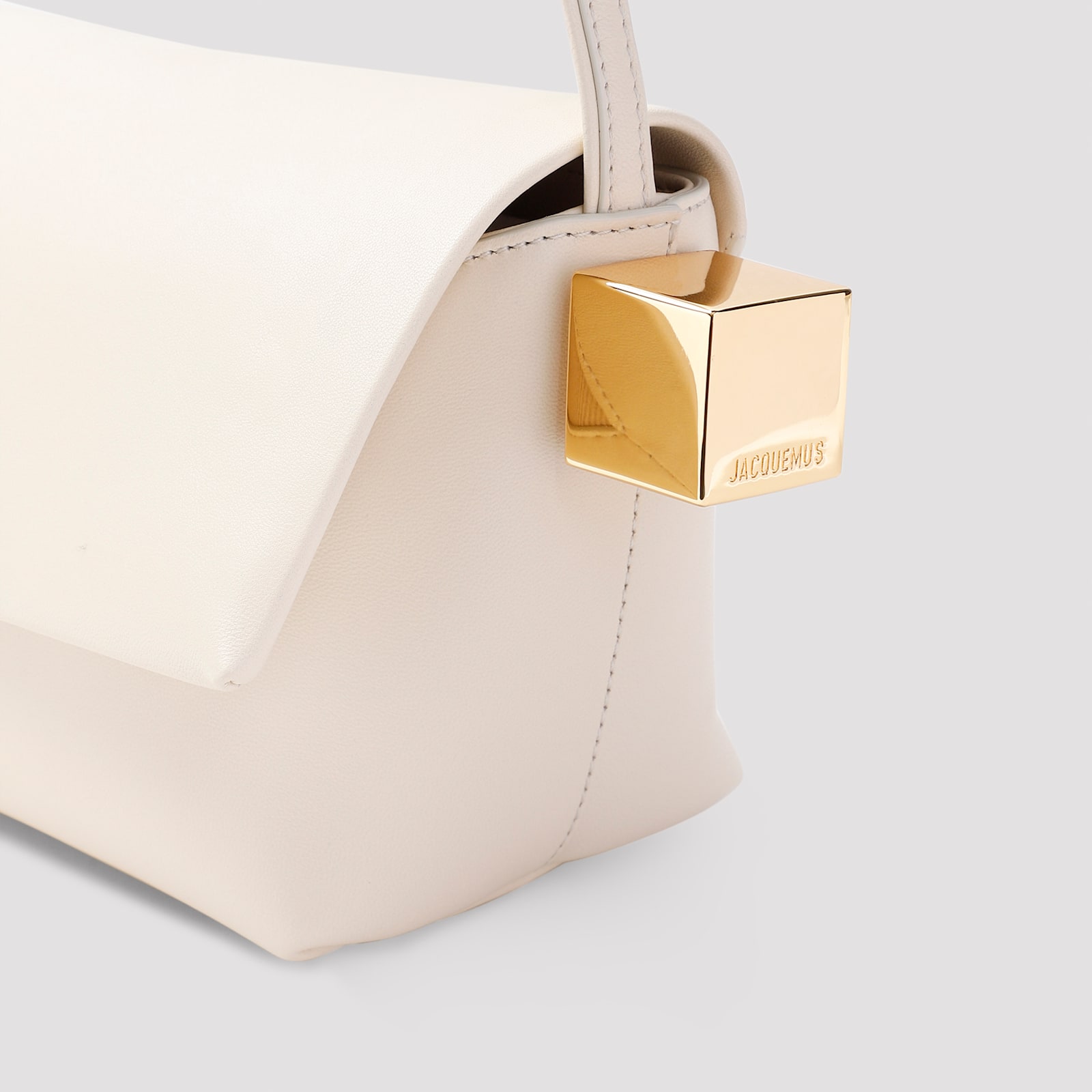 Shop Jacquemus Le Rond Carre Handbag In Light Ivory