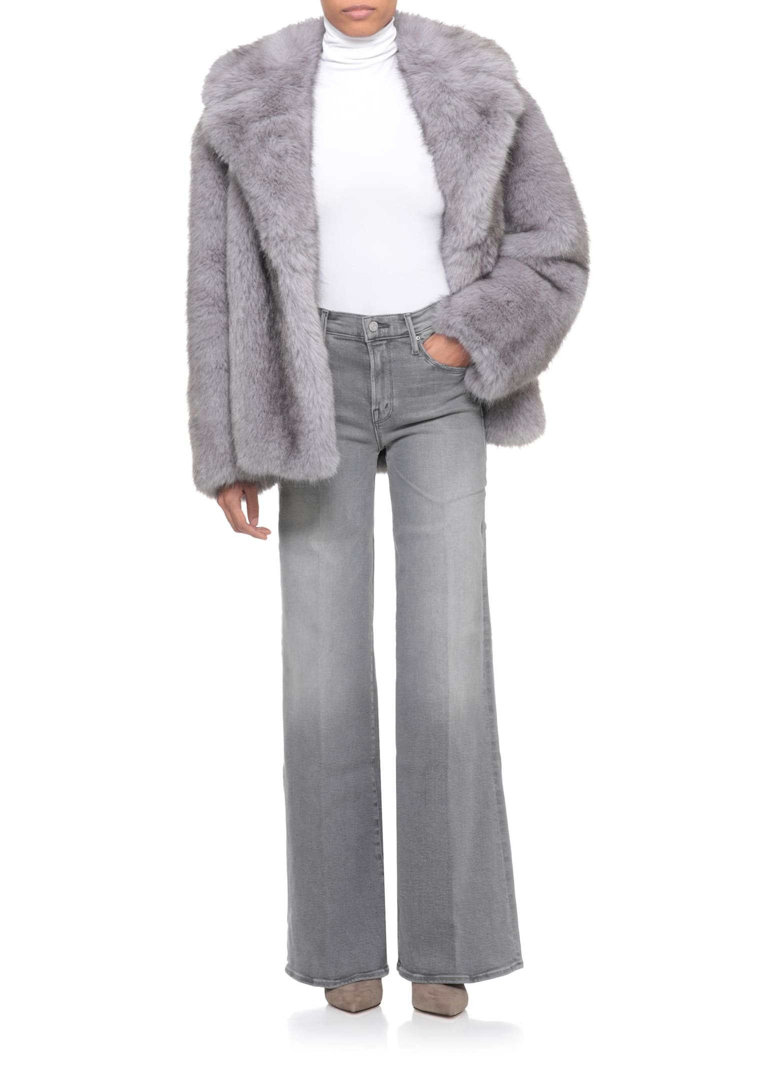 Stand Studio Valentina Pigeon Grey Jacket In Gray