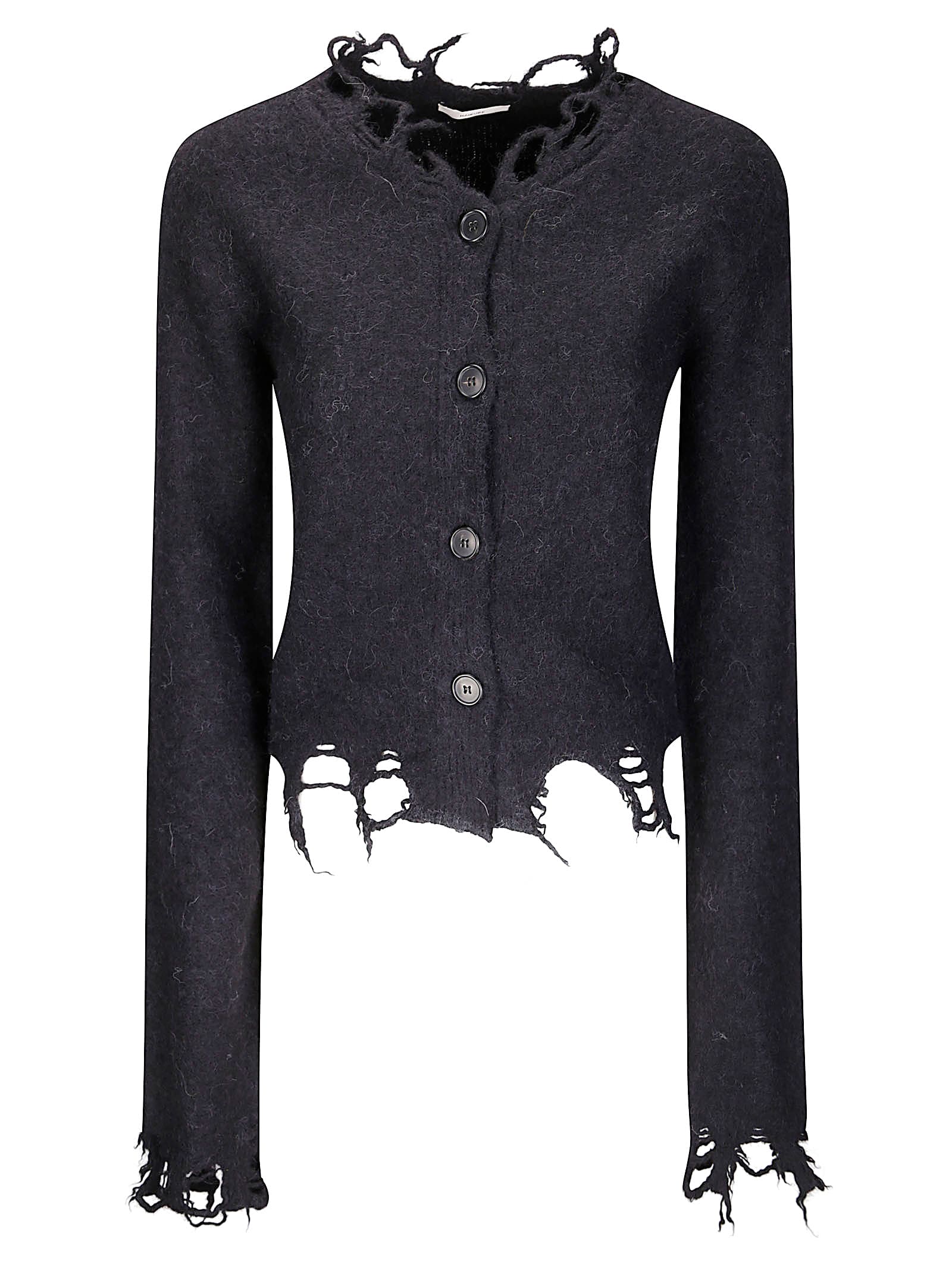 Haikure Jill Sweater With Long Sleeves And Distressed Edges In Black