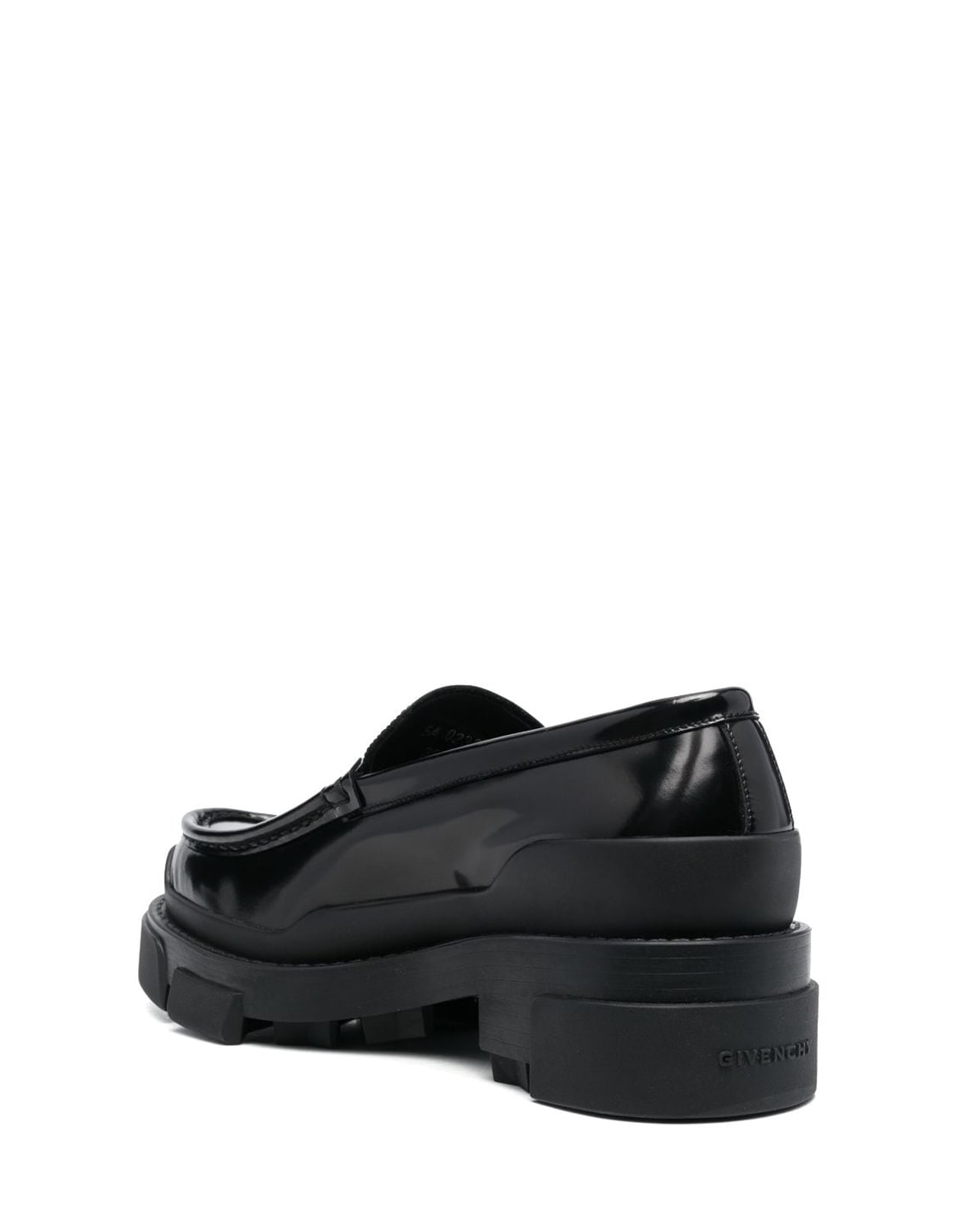 Shop Givenchy Black Loafers With Golden 4g Logo In Nero