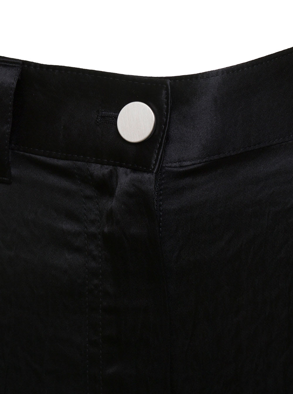 Shop Theory Black Wide Leg Cargo Pants In Satin Fabric Woman In Nero