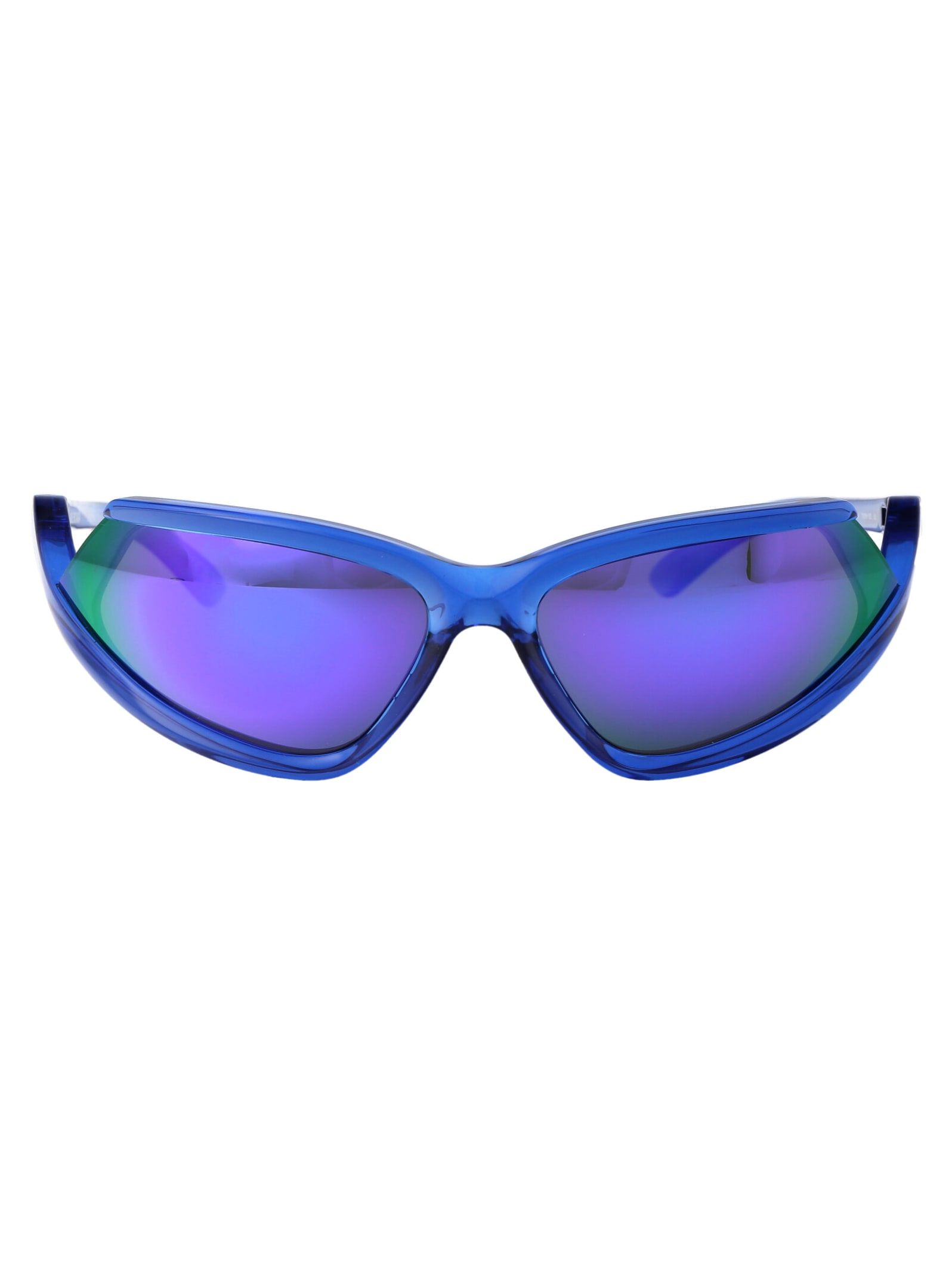 Shop Balenciaga Bb0289s Sunglasses In 004 Blue Blue Violet