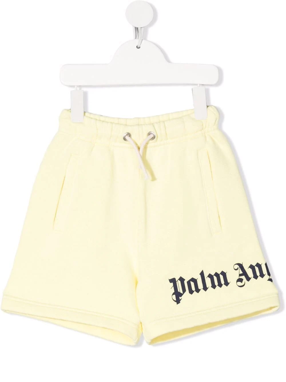 Palm Angels Kids Yellow Sports Shorts With Logo