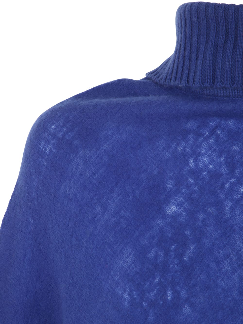 Shop Mirror In The Sky Polo Neck Poncho In Navy