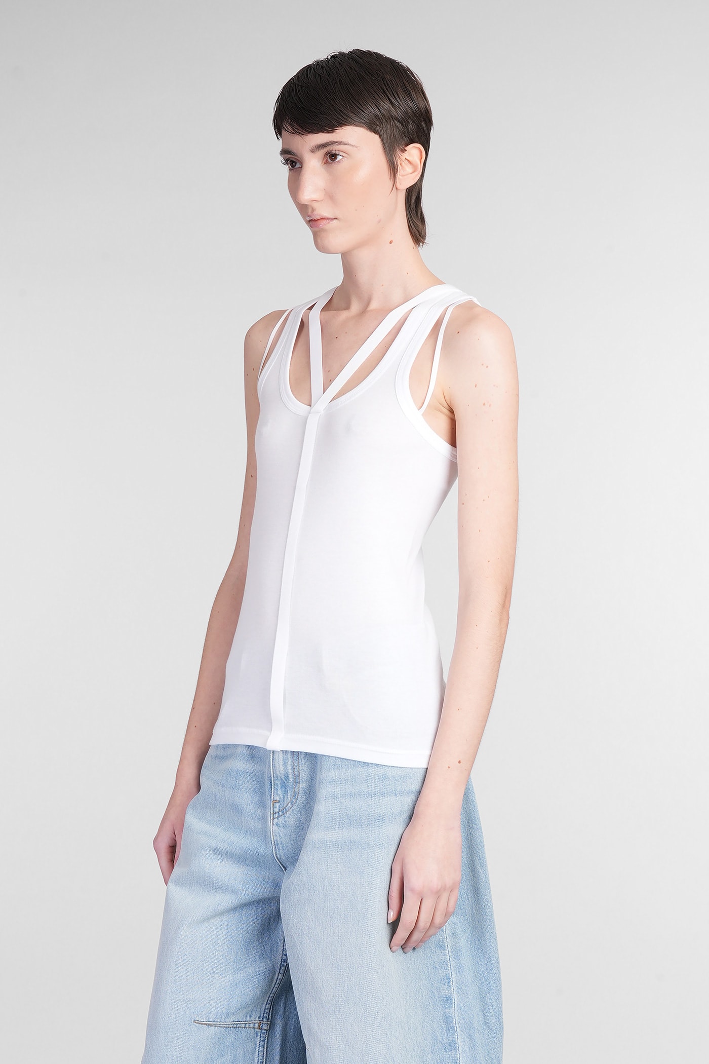 Helmut Lang Strap Racer Tank In White