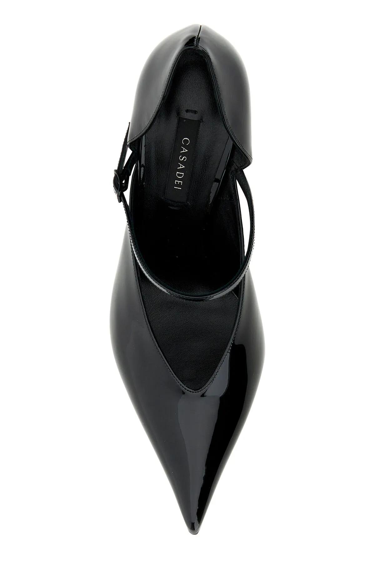 Shop Casadei Black Leather Tiffany Pumps