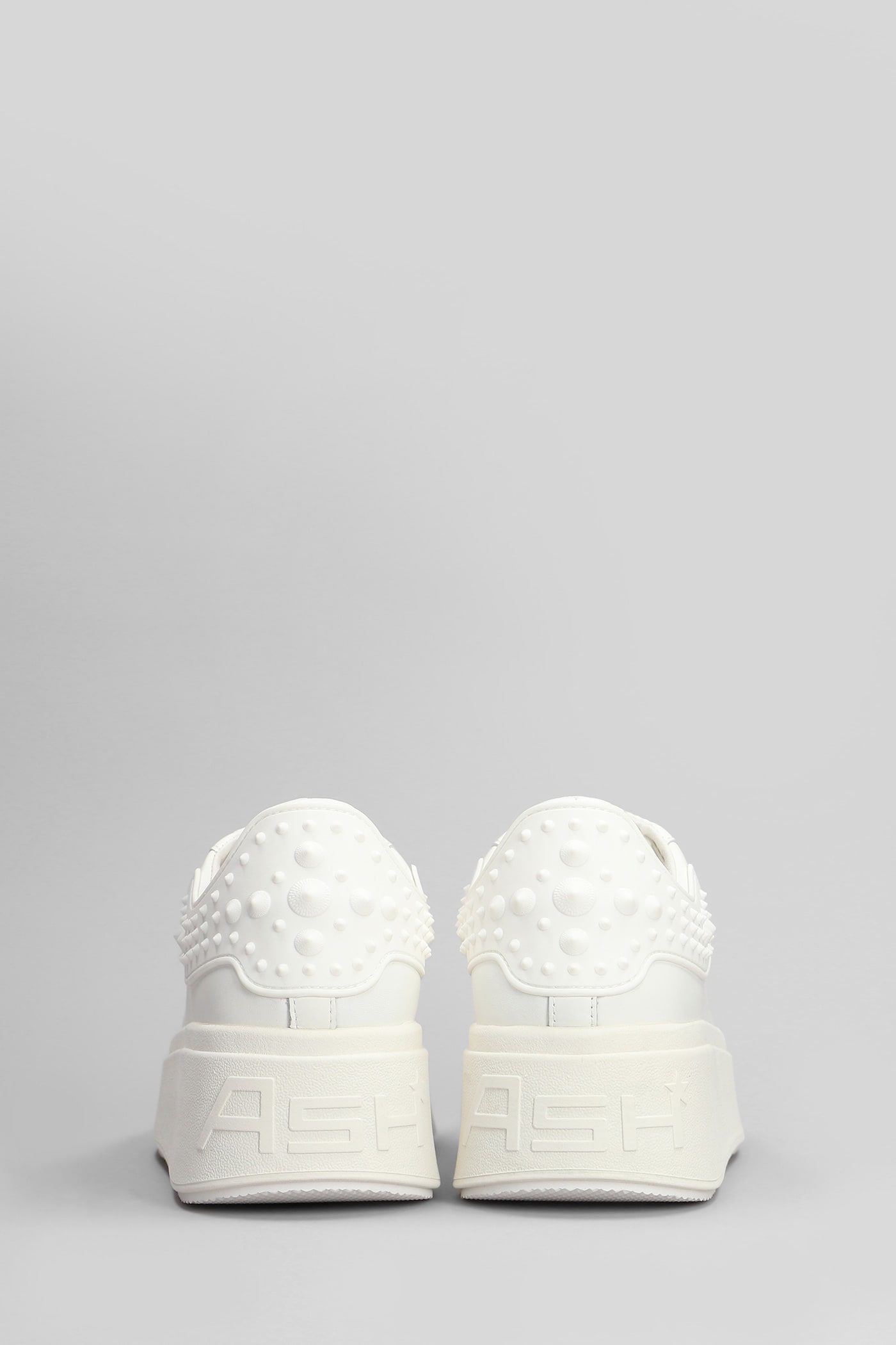 Ash Moby Rubber Sneakers In White Leather In White